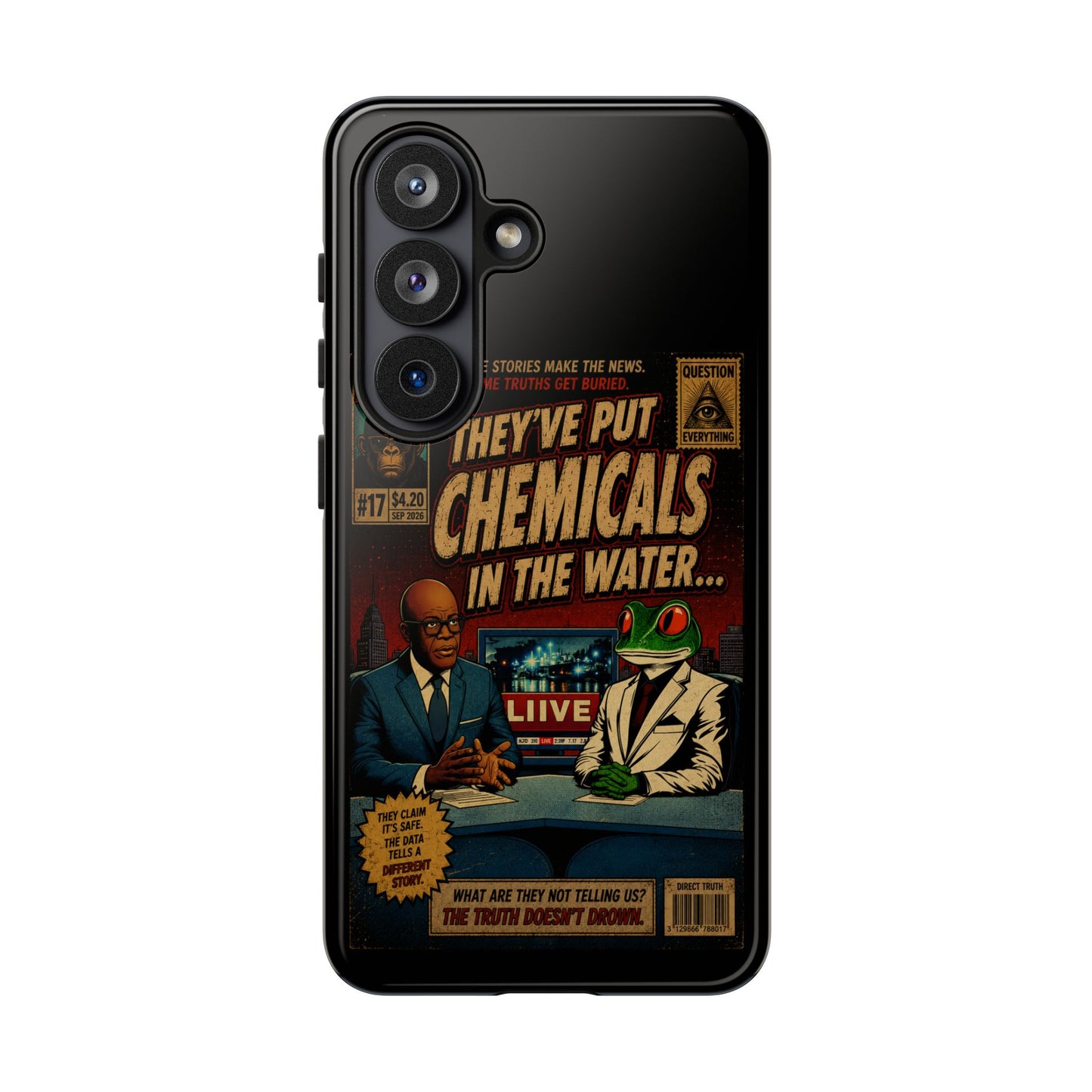 Retro 'They've Put Chemicals in the Water' Phone Case — Vintage Conspiracy Comic Design