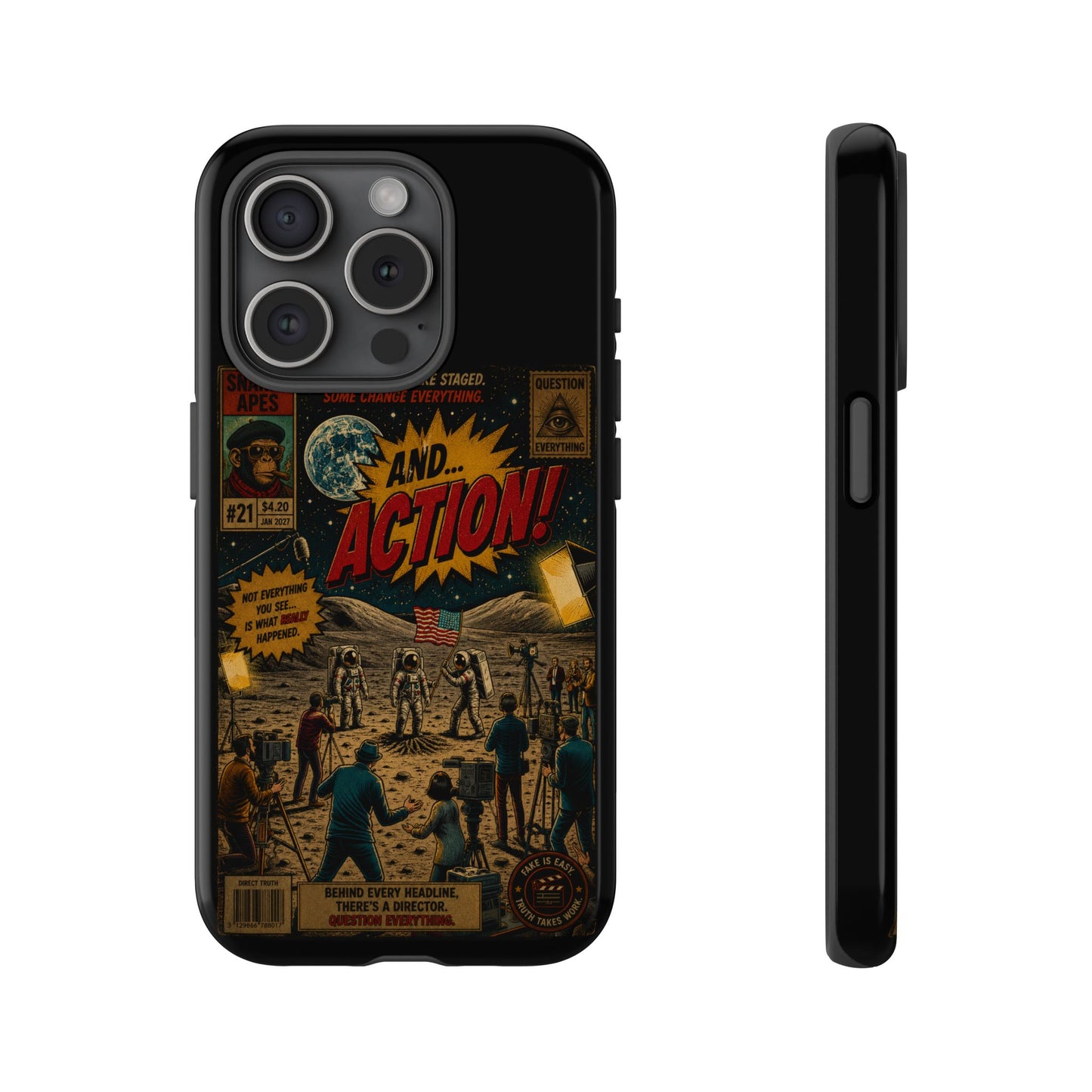 Retro Sci‑Fi 'And... Action!' Phone Case