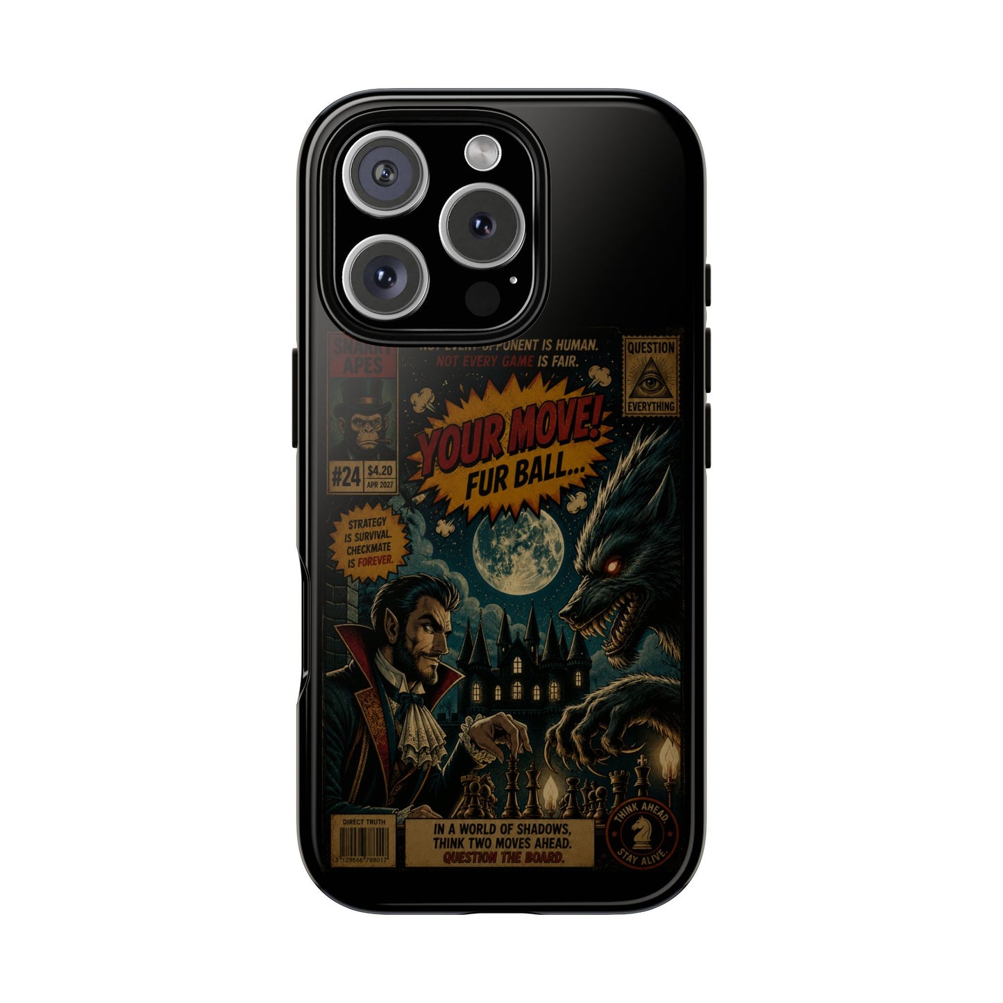 Retro Horror Comic iPhone Case — Werewolf Vintage Movie Poster Design