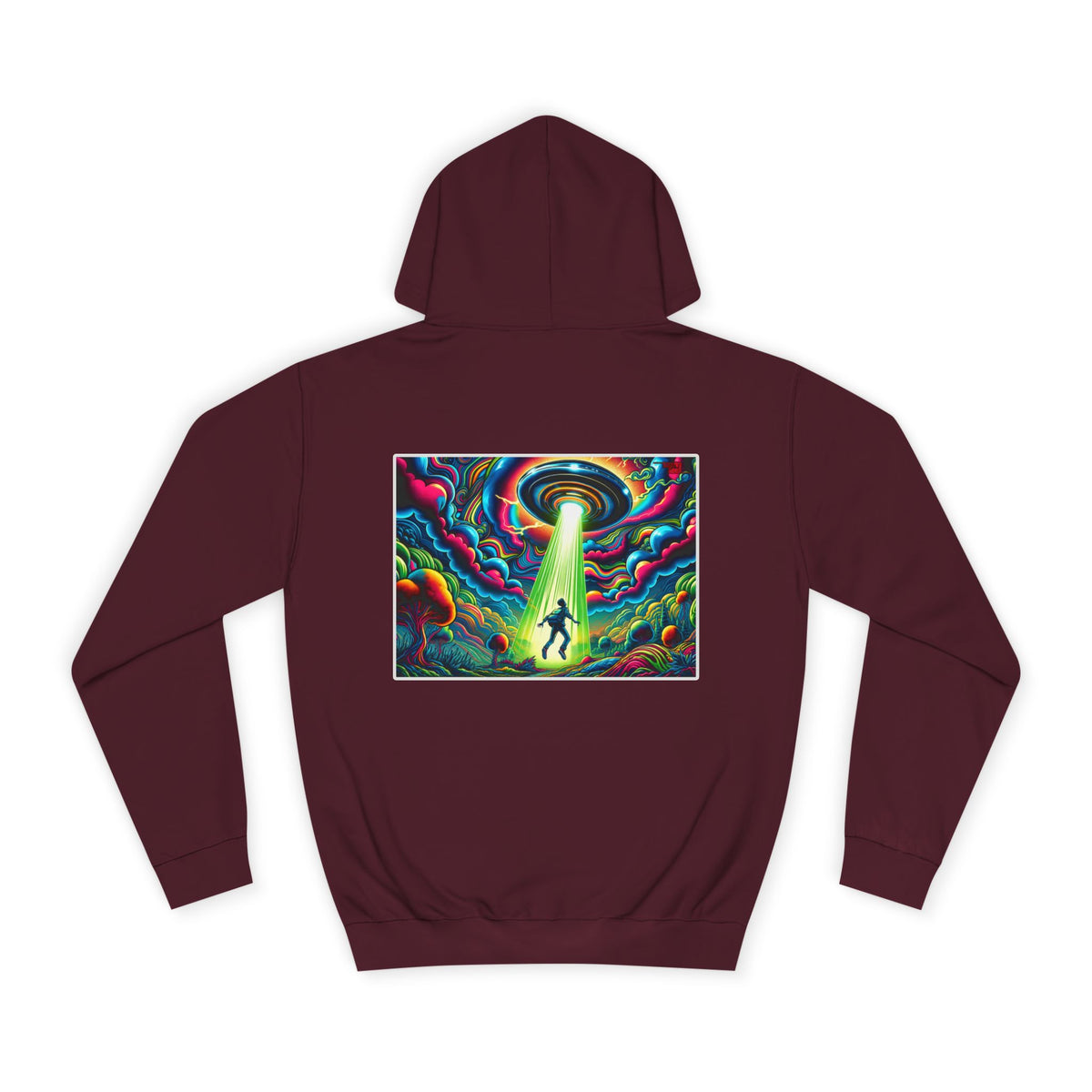Alien Abduction Hoodie — Psychedelic UFO Art College Pullover