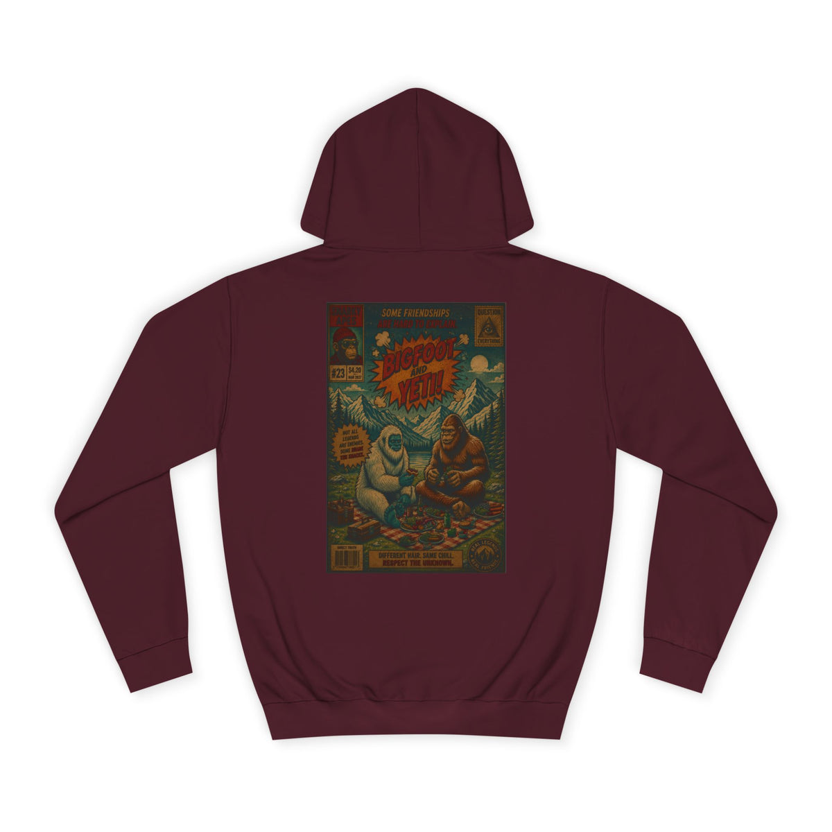 Vintage Comic Backprint Hoodie — Retro Monster Issue Graphic