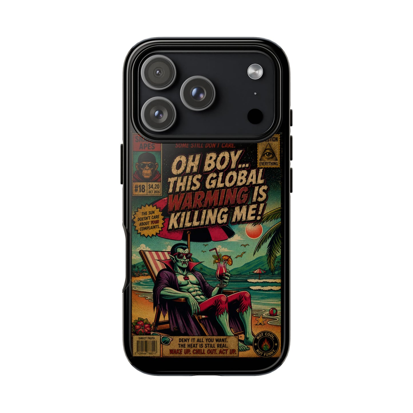 Phone Case — Retro Comic 'Oh Boy... This Global Warming Is Killing Me!'