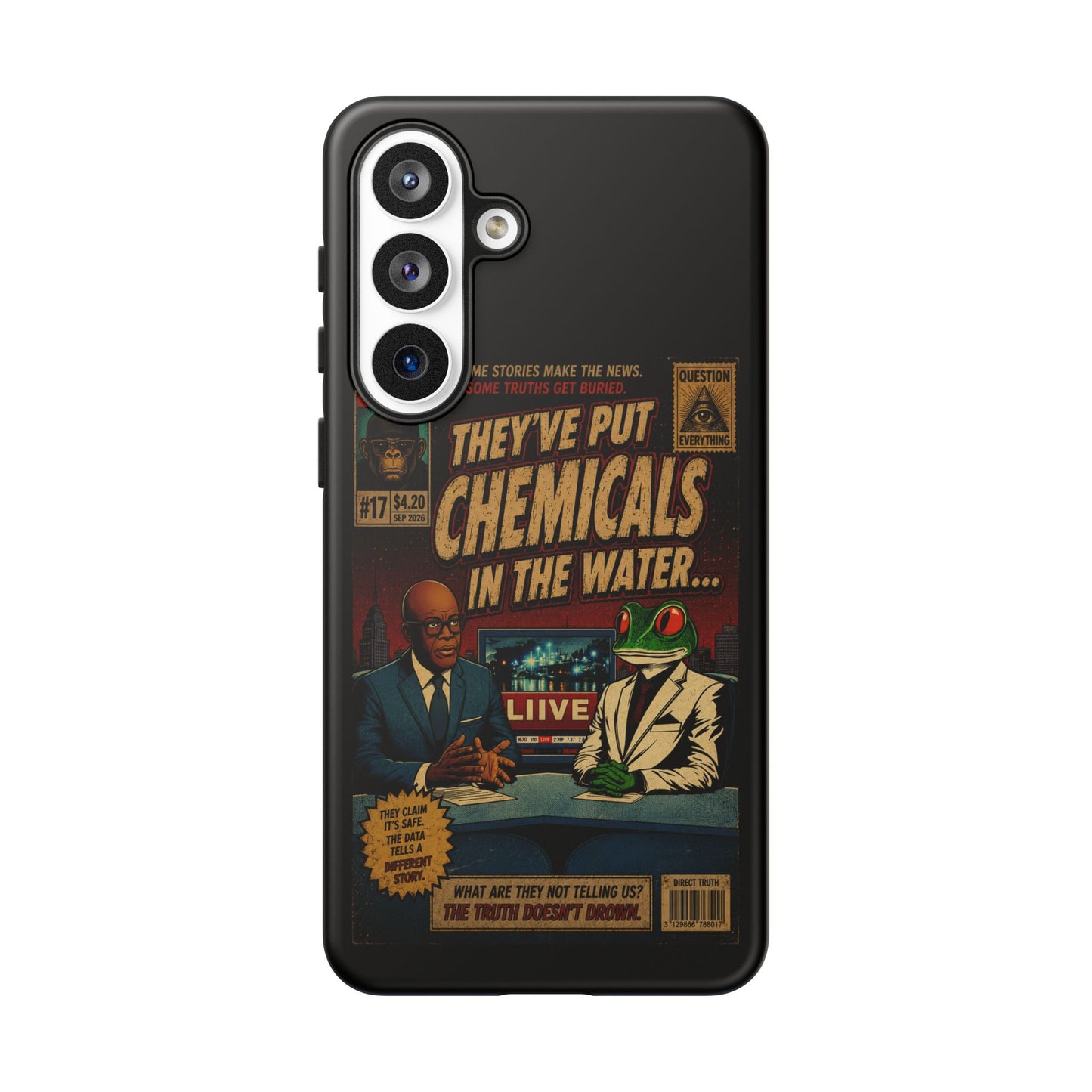 Retro 'They've Put Chemicals in the Water' Phone Case — Vintage Conspiracy Comic Design