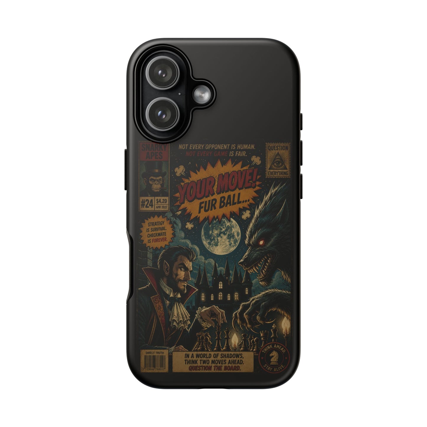Retro Horror Comic iPhone Case — Werewolf Vintage Movie Poster Design