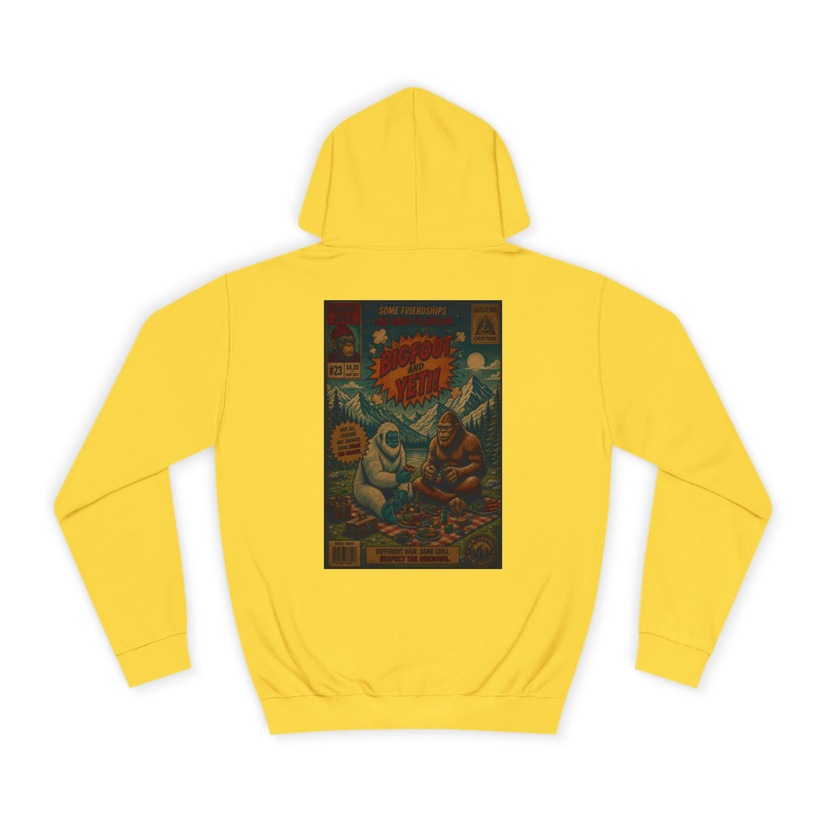 Vintage Comic Backprint Hoodie — Retro Monster Issue Graphic