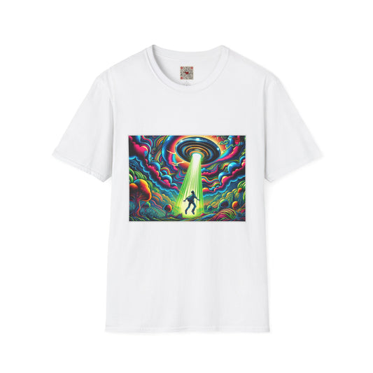 UFO Abduction T-Shirt — Psychedelic Alien Beam Graphic Tee