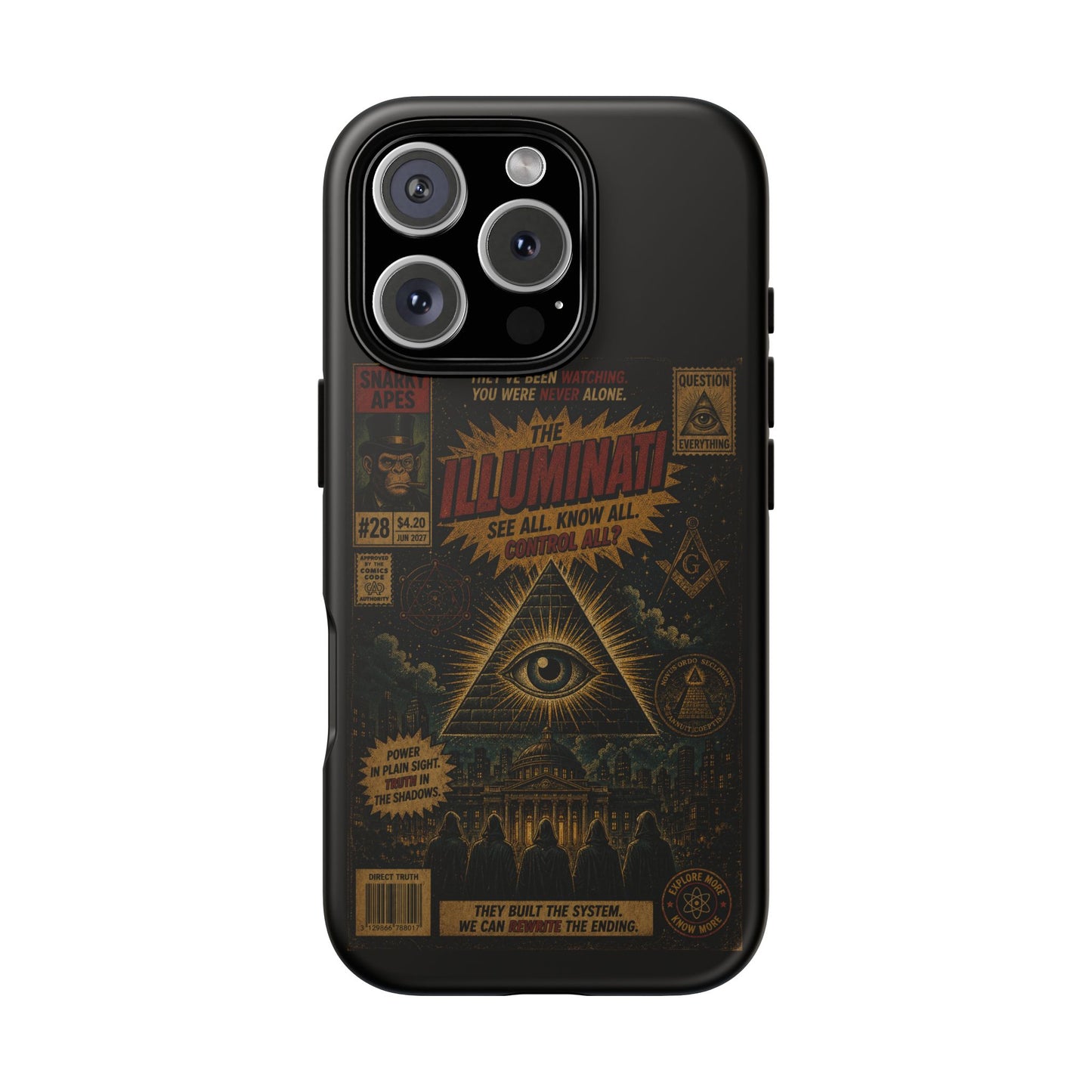 Illuminati Vintage Eye Phone Case — Occult Conspiracy Graphic iPhone Cover