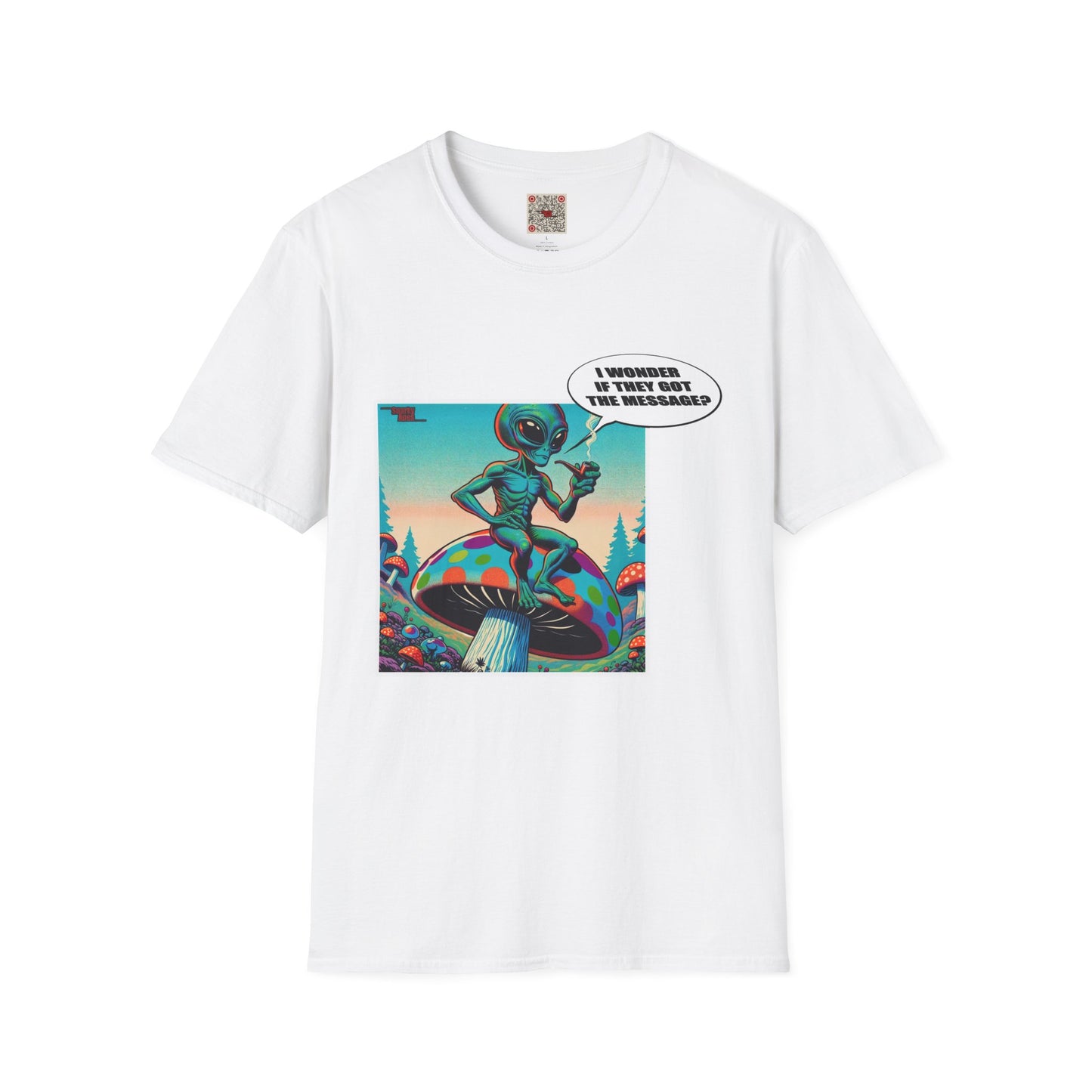 Alien Mushroom T‑Shirt — "I Wonder If They Got the Message" Retro Graphic Tee