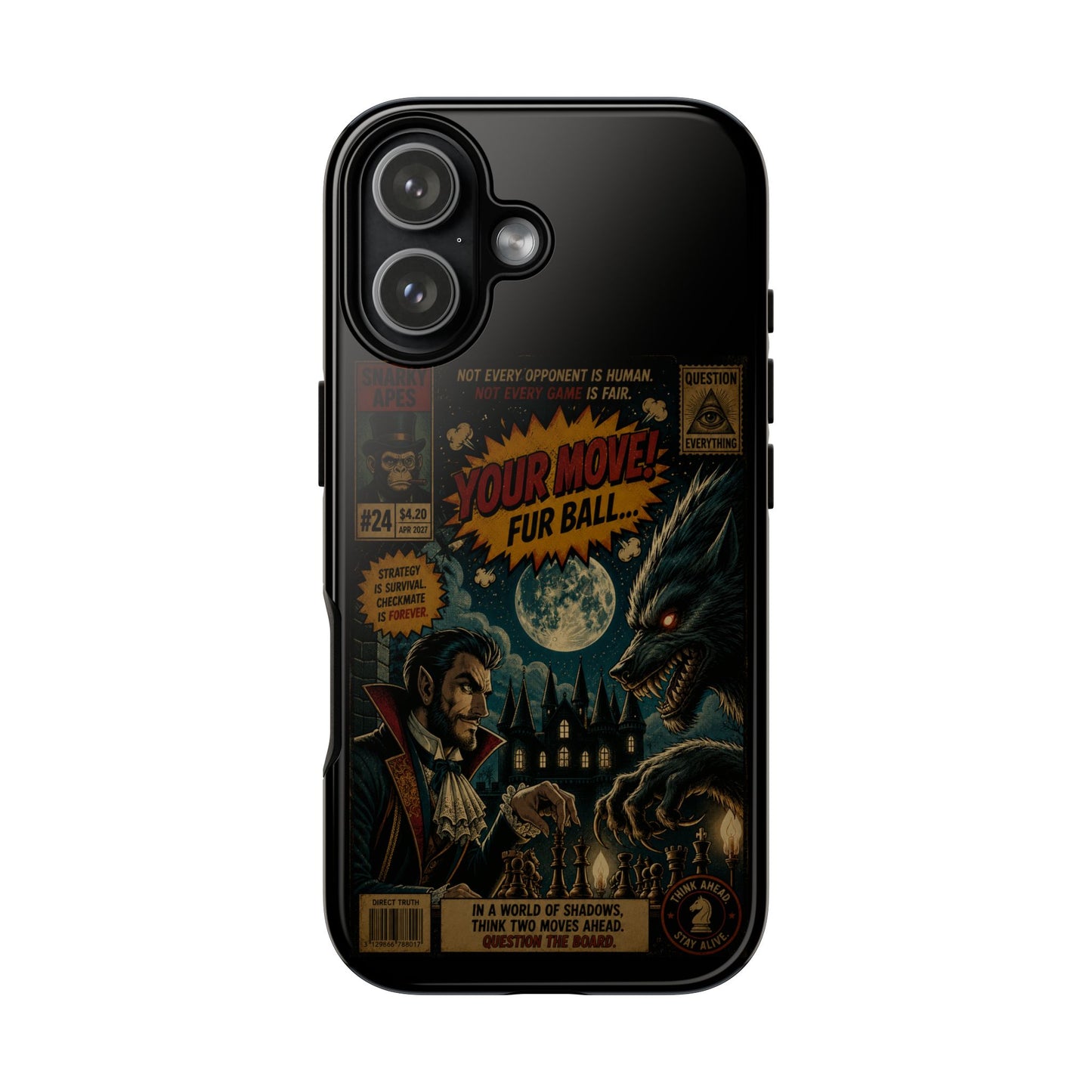 Retro Horror Comic iPhone Case — Werewolf Vintage Movie Poster Design
