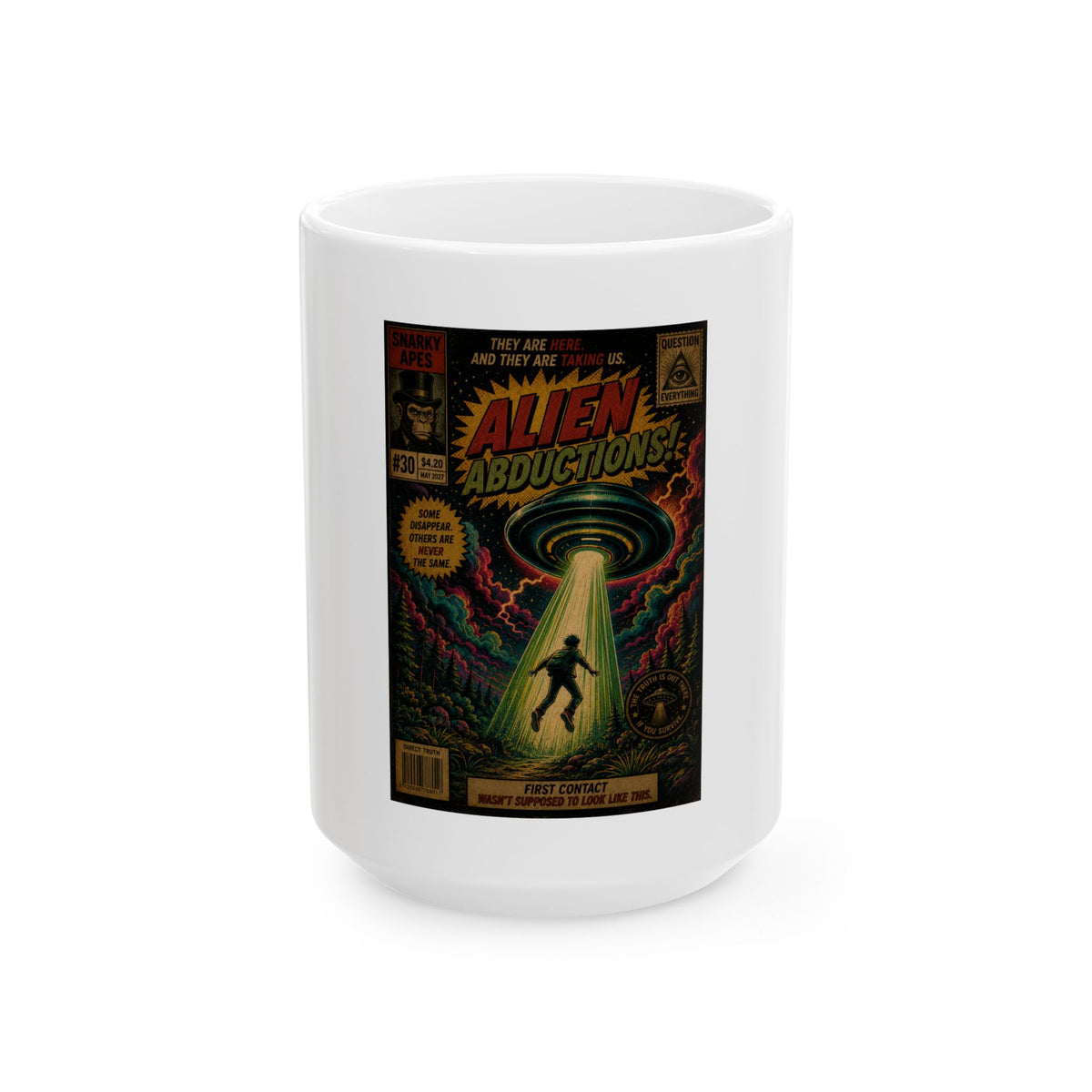 Alien Abductions Vintage Comic Ceramic Mug (11oz & 15oz)