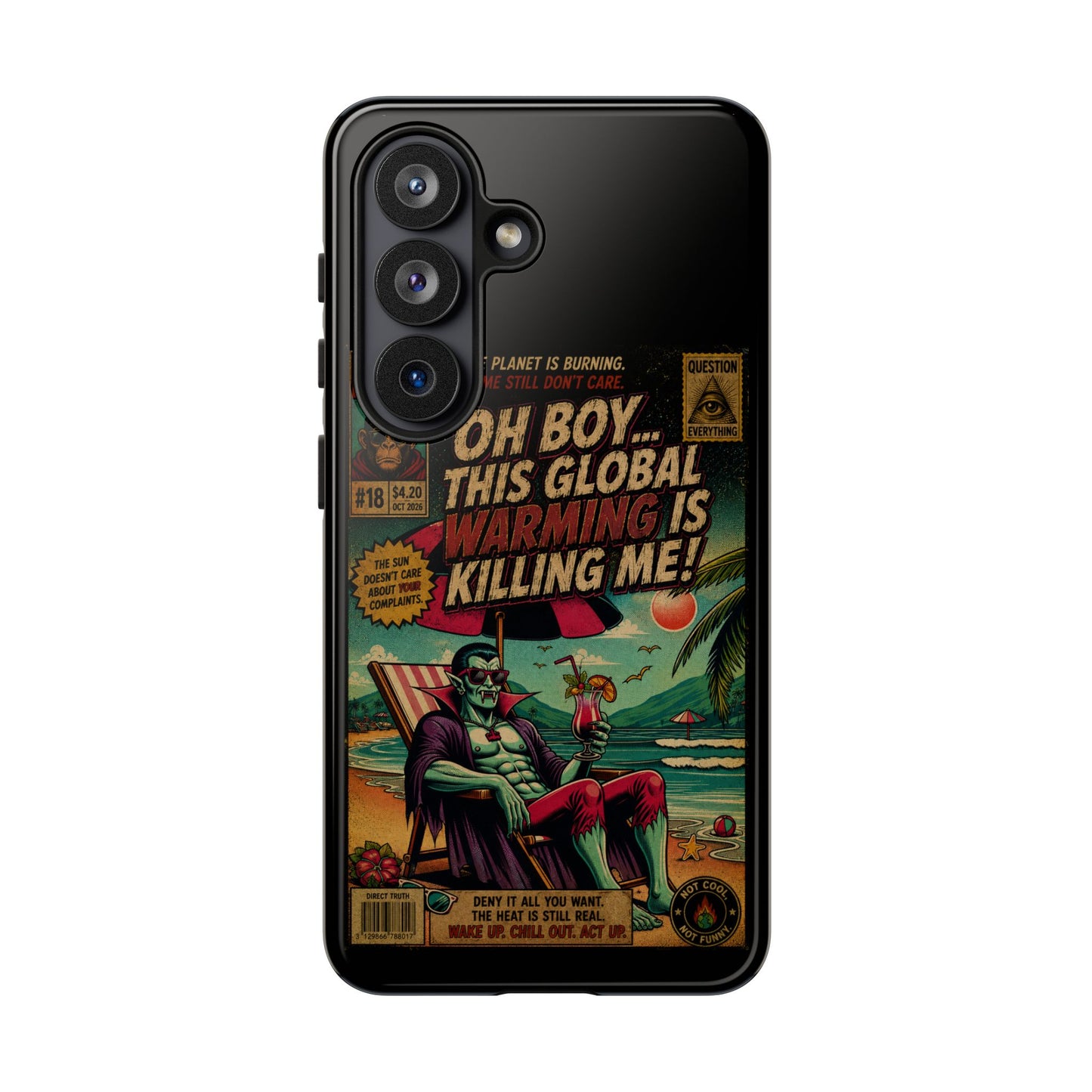 Phone Case — Retro Comic 'Oh Boy... This Global Warming Is Killing Me!'