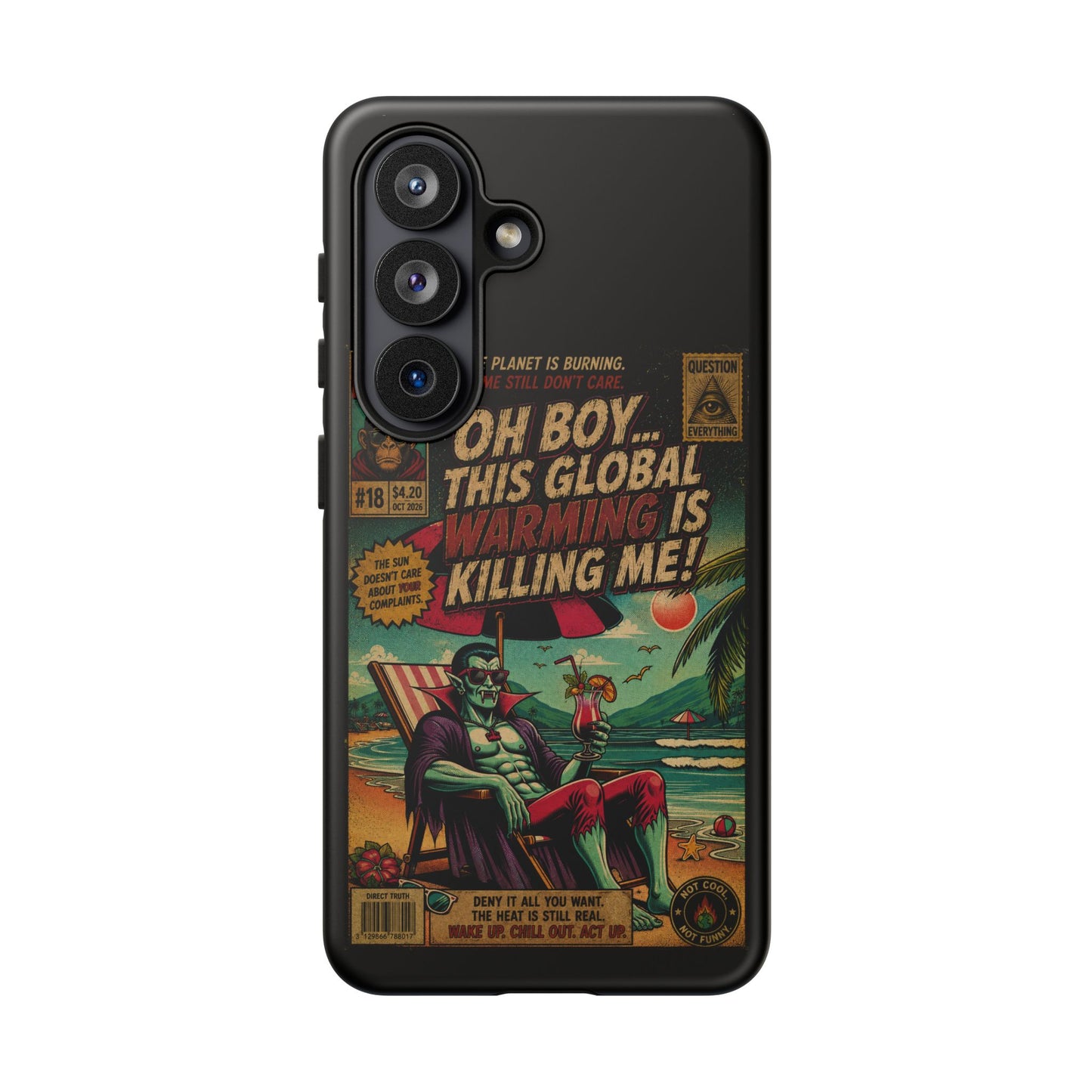 Phone Case — Retro Comic 'Oh Boy... This Global Warming Is Killing Me!'