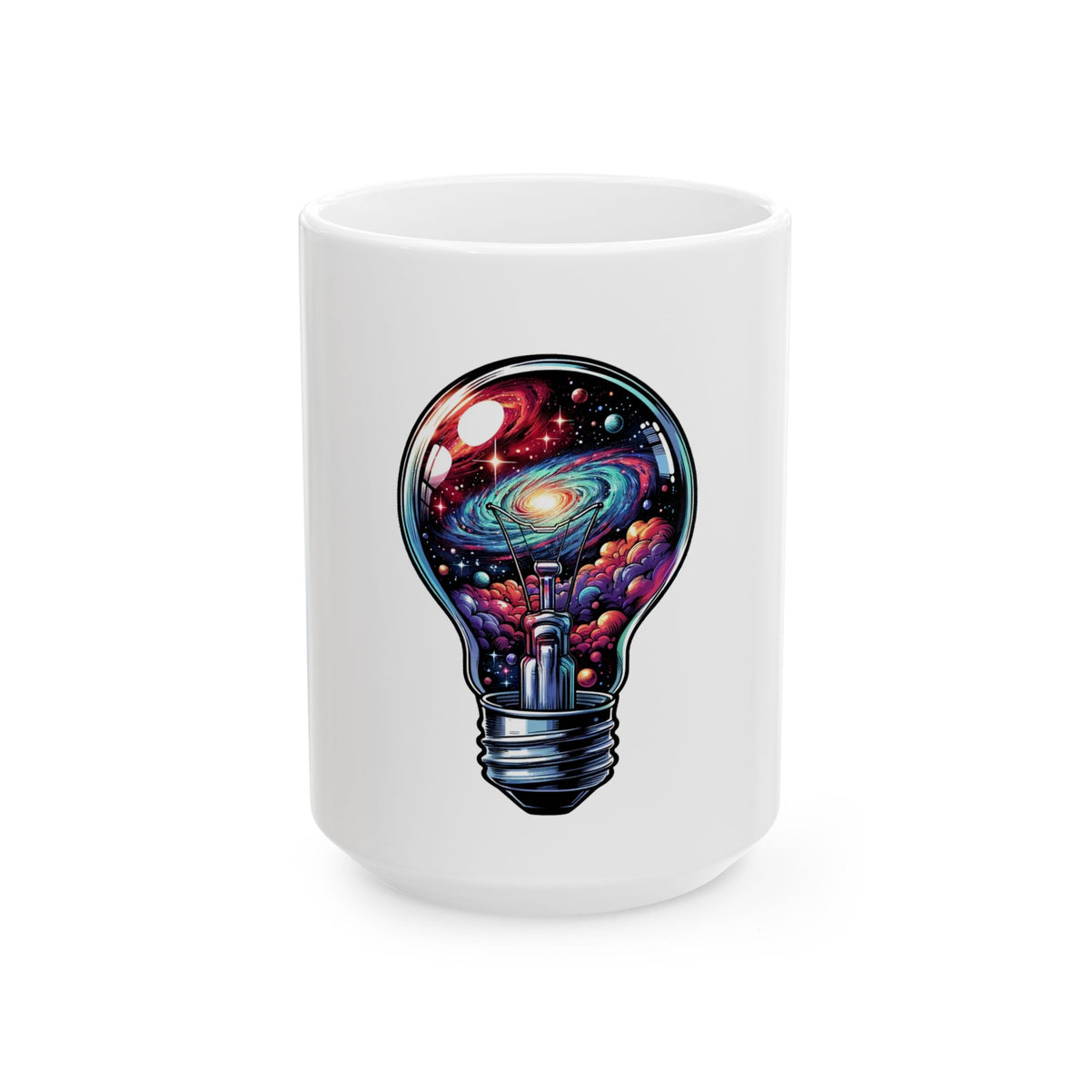 Galaxy Lightbulb Mug — Cosmic Space Art Coffee Cup (11oz & 15oz)