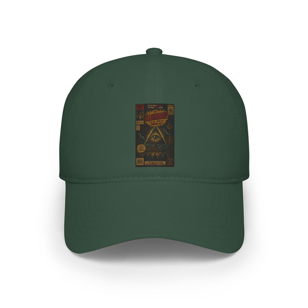 Low Profile Baseball Cap — Vintage Illuminati Poster Design