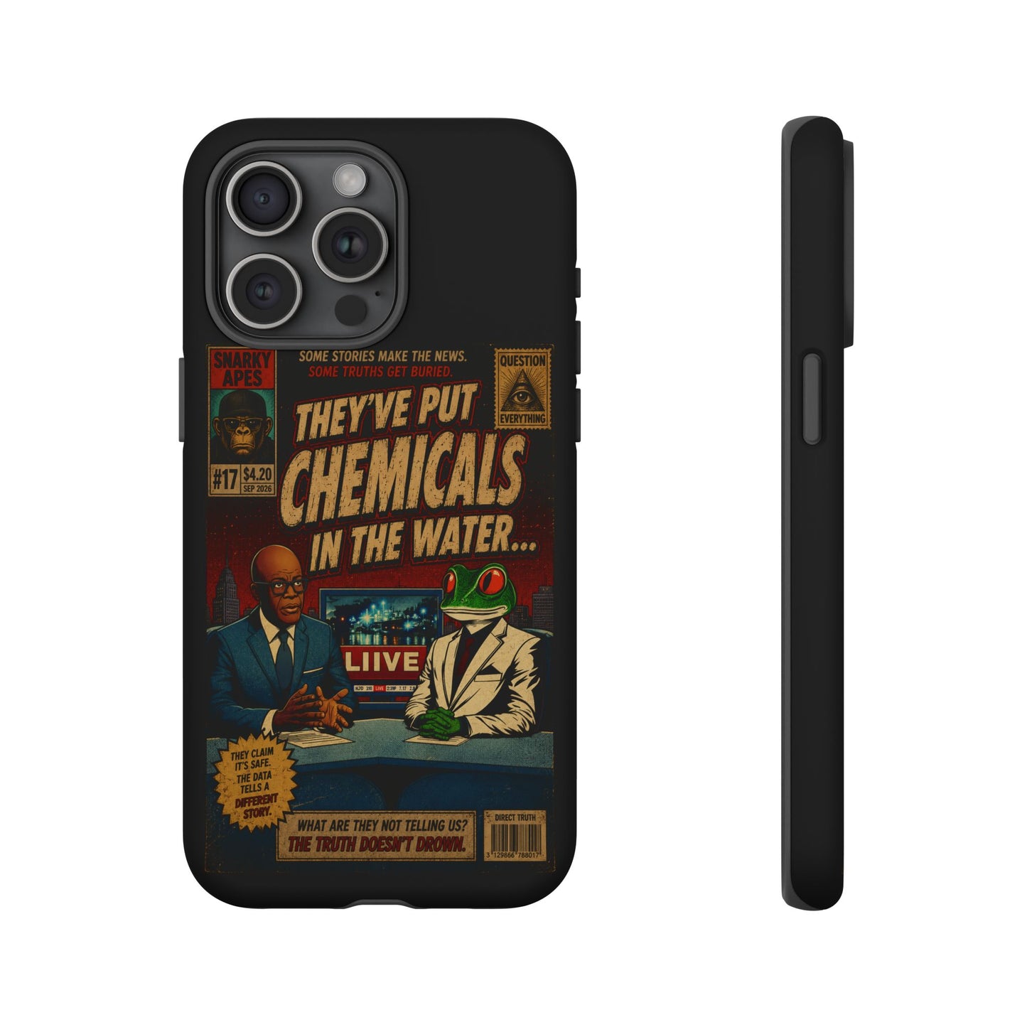 Retro 'They've Put Chemicals in the Water' Phone Case — Vintage Conspiracy Comic Design