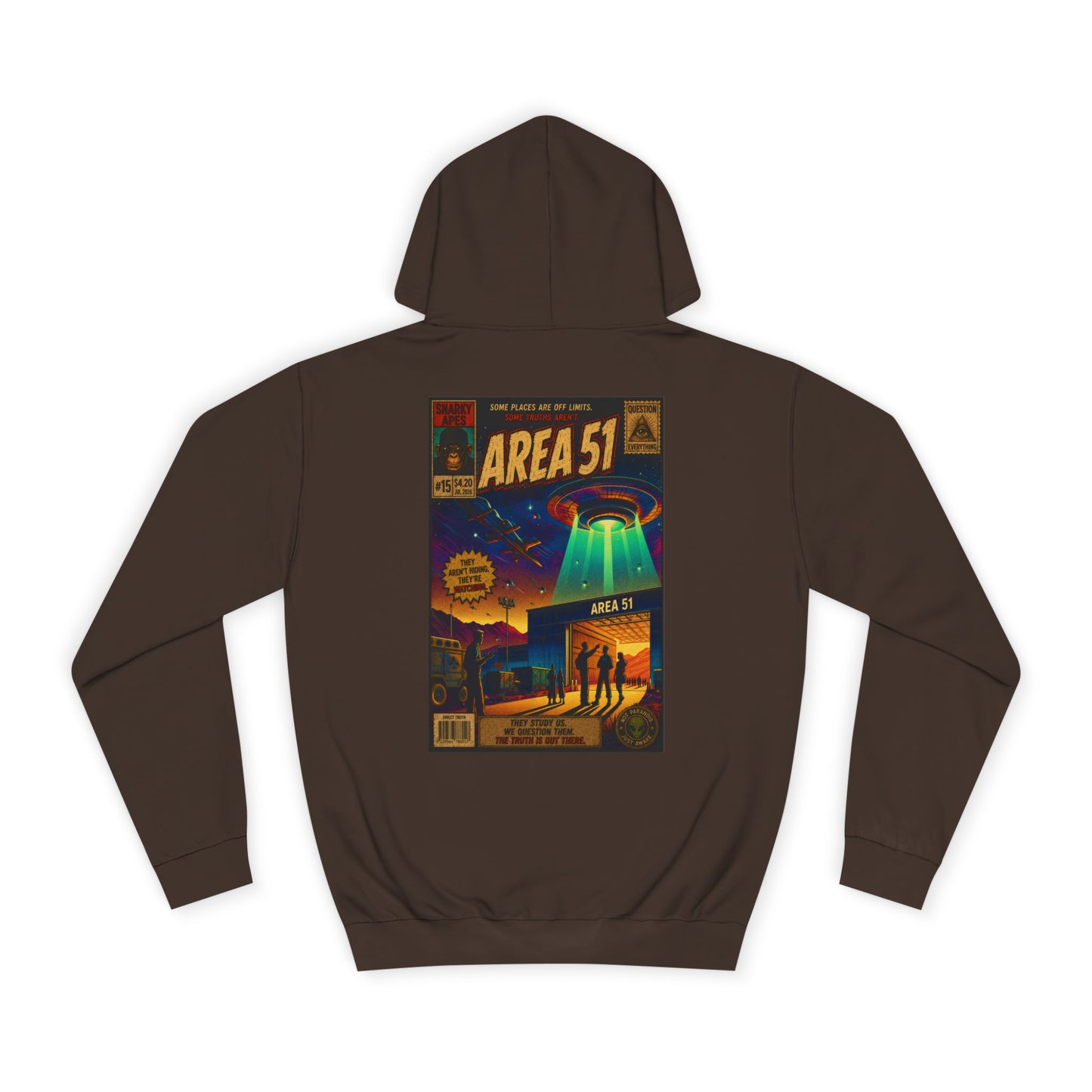 Area 51 Hoodie – Retro UFO Poster Pullover
