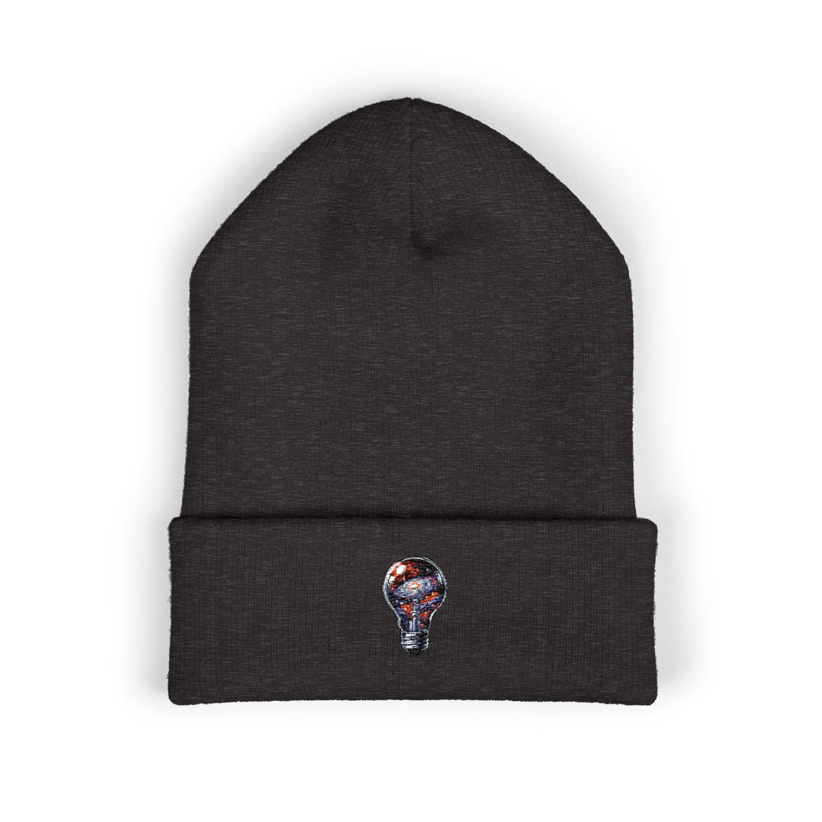 Embroidered Mosaic Lightbulb Cuffed Beanie