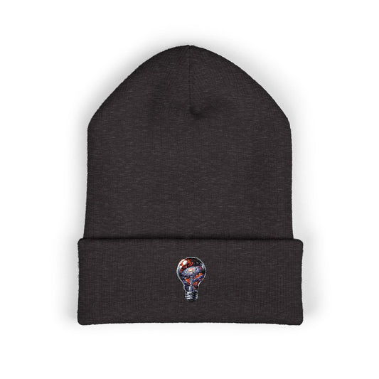Embroidered Mosaic Lightbulb Cuffed Beanie