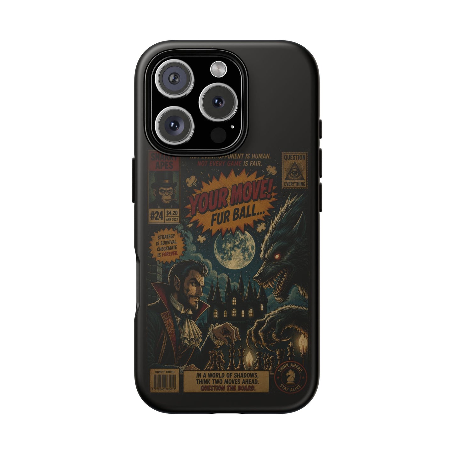 Retro Horror Comic iPhone Case — Werewolf Vintage Movie Poster Design