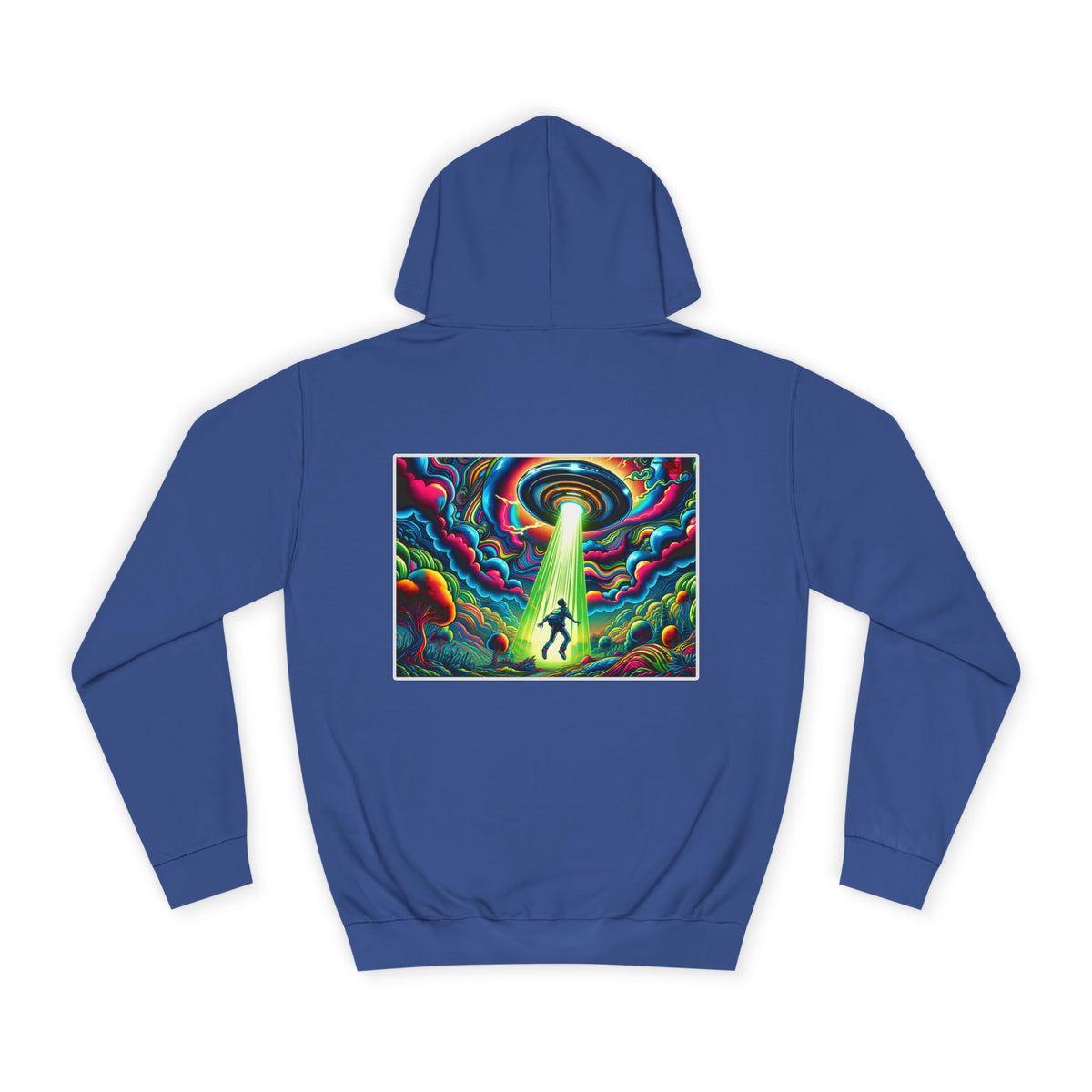 Alien Abduction Hoodie — Psychedelic UFO Art College Pullover