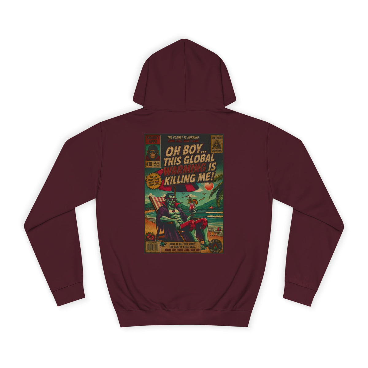 Retro Comic Hoodie – "Oh Boy, This Global Is Killing Me!" Graphic Pullover