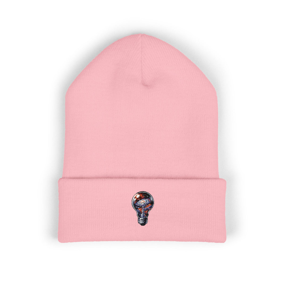 Embroidered Mosaic Lightbulb Cuffed Beanie