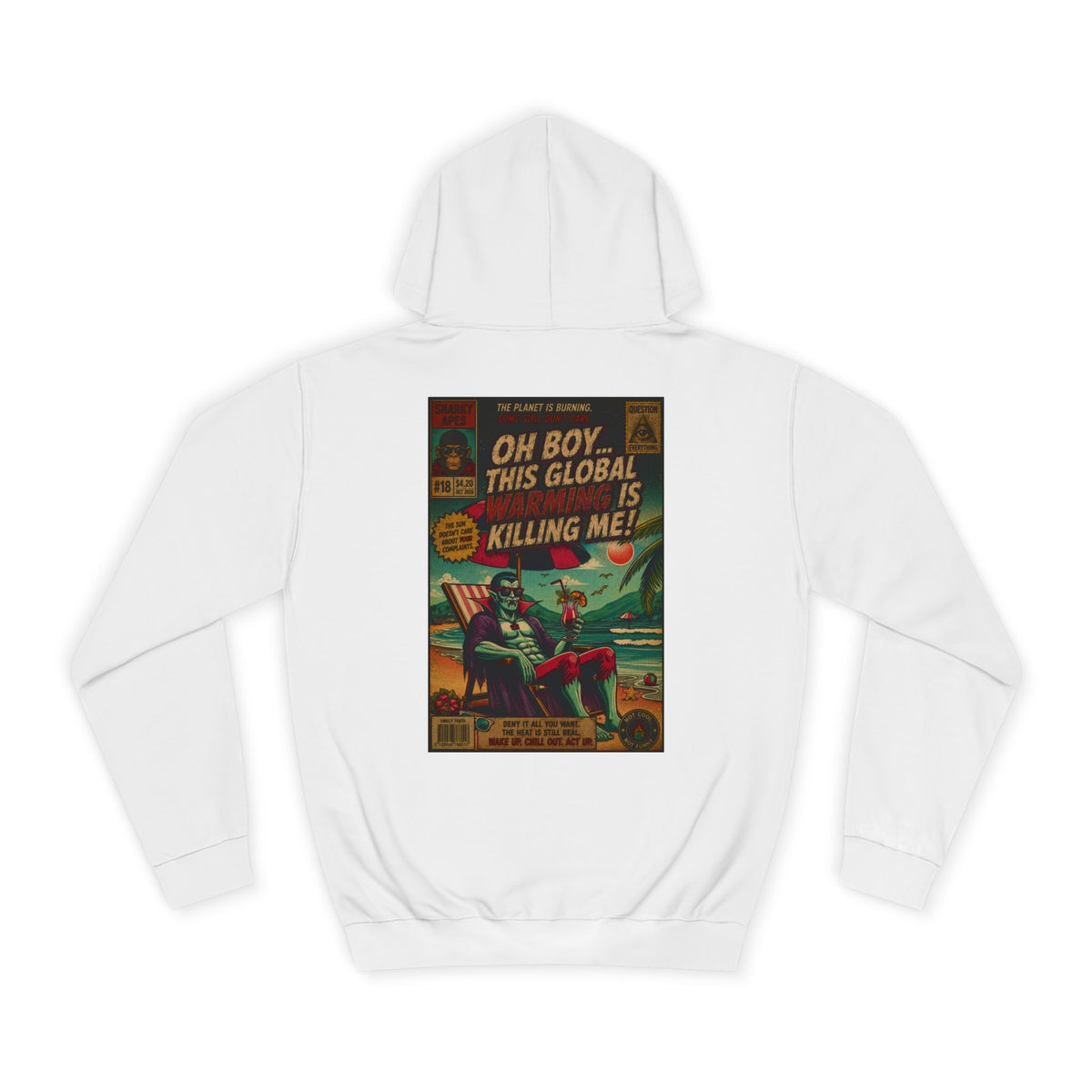 Retro Comic Hoodie – "Oh Boy, This Global Is Killing Me!" Graphic Pullover
