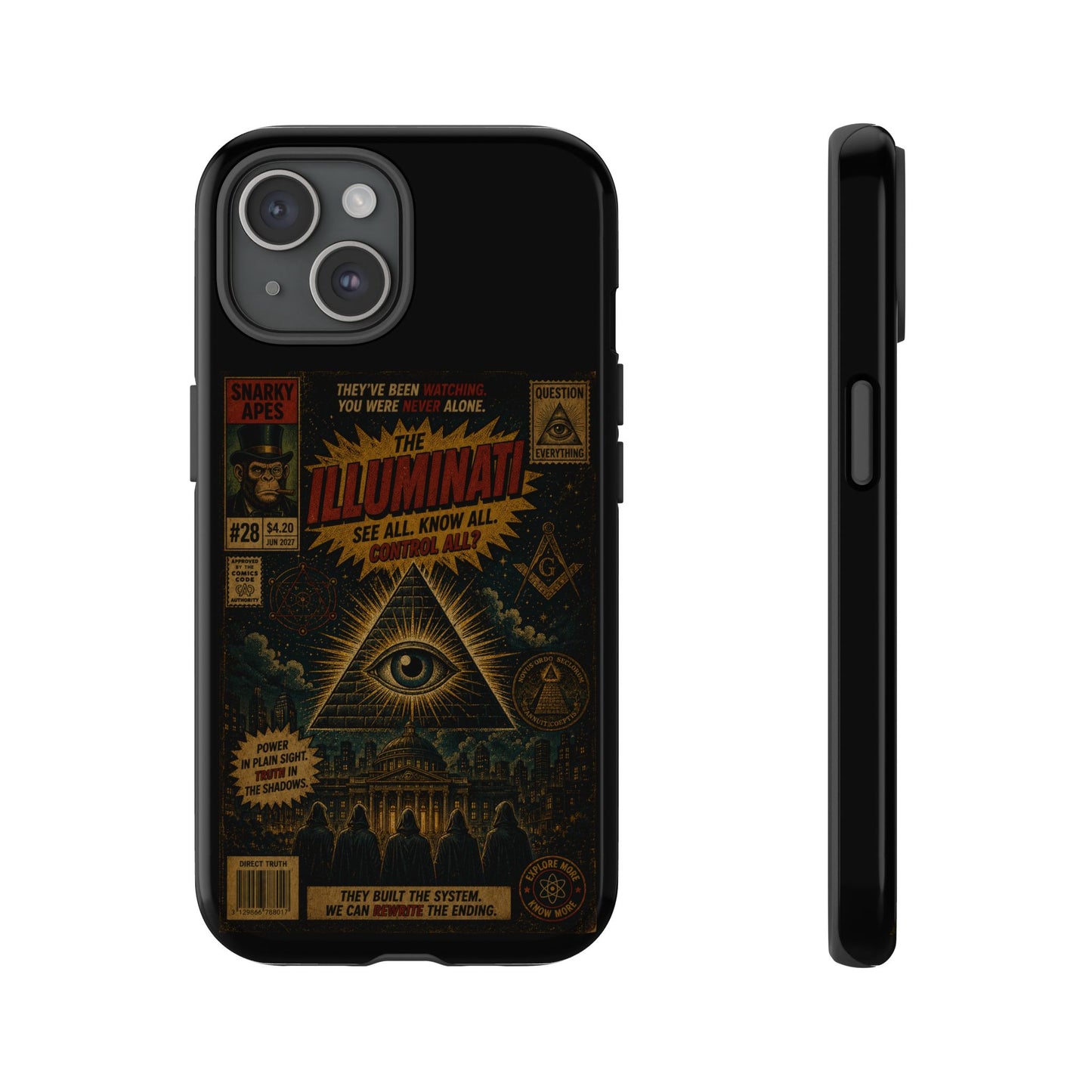 Illuminati Vintage Eye Phone Case — Occult Conspiracy Graphic iPhone Cover
