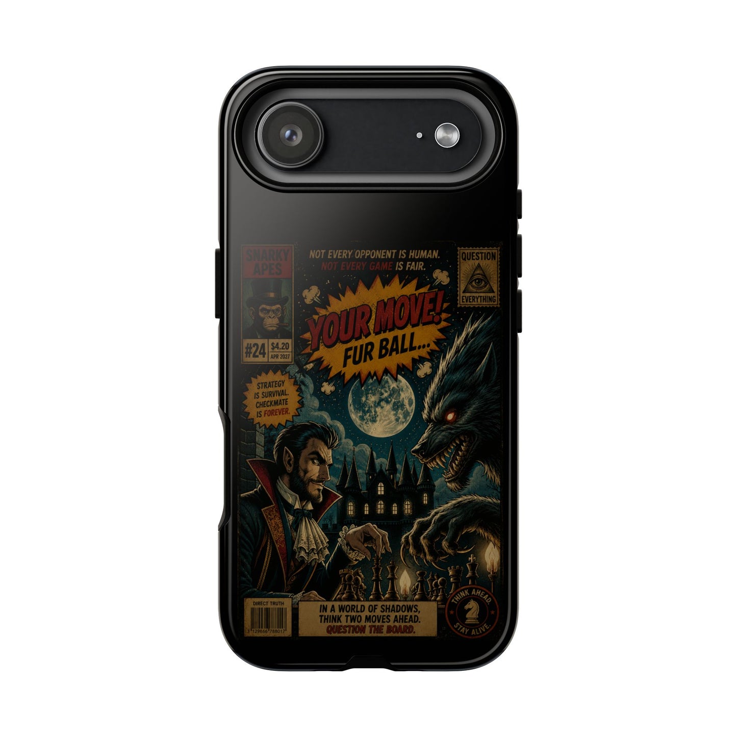Retro Horror Comic iPhone Case — Werewolf Vintage Movie Poster Design