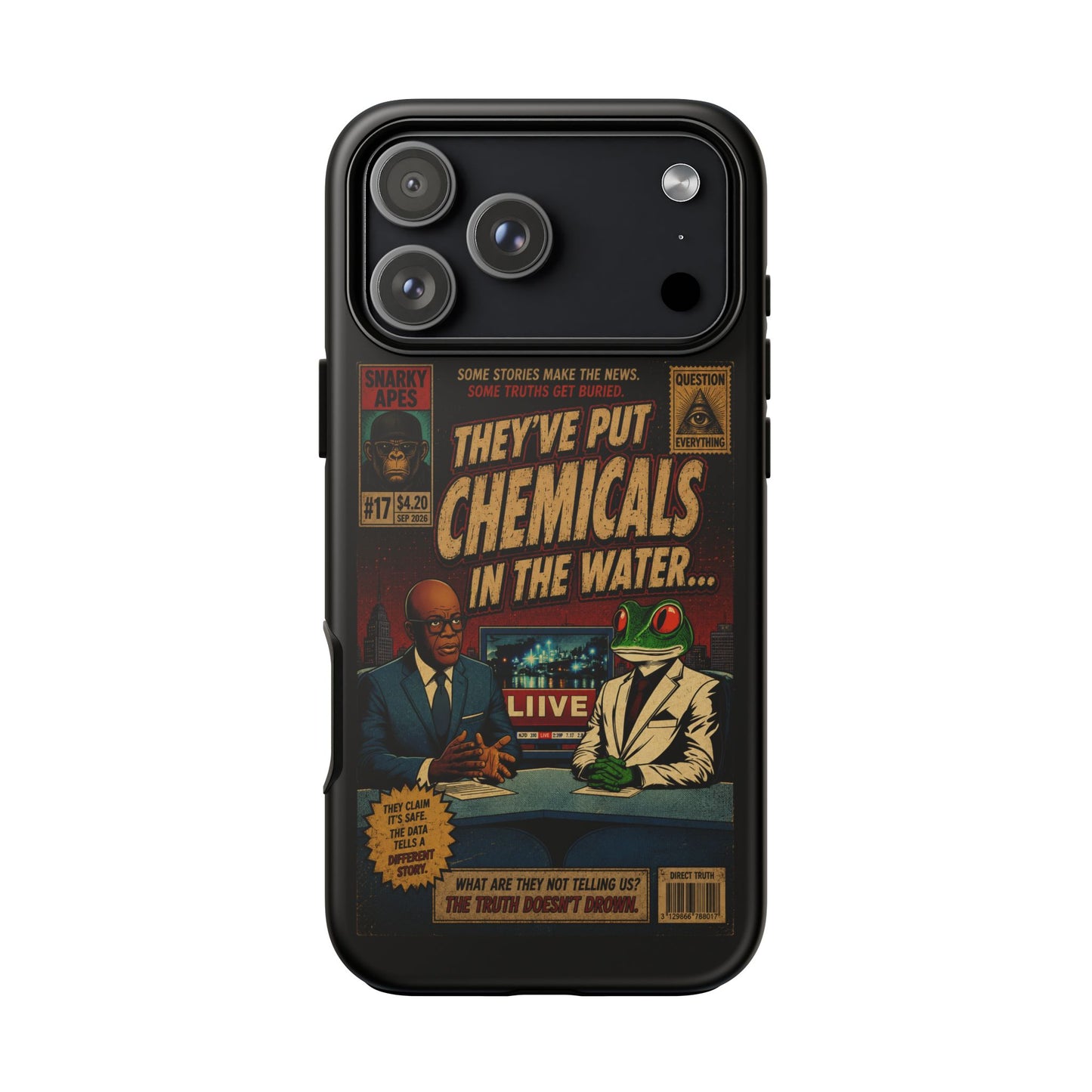 Retro 'They've Put Chemicals in the Water' Phone Case — Vintage Conspiracy Comic Design