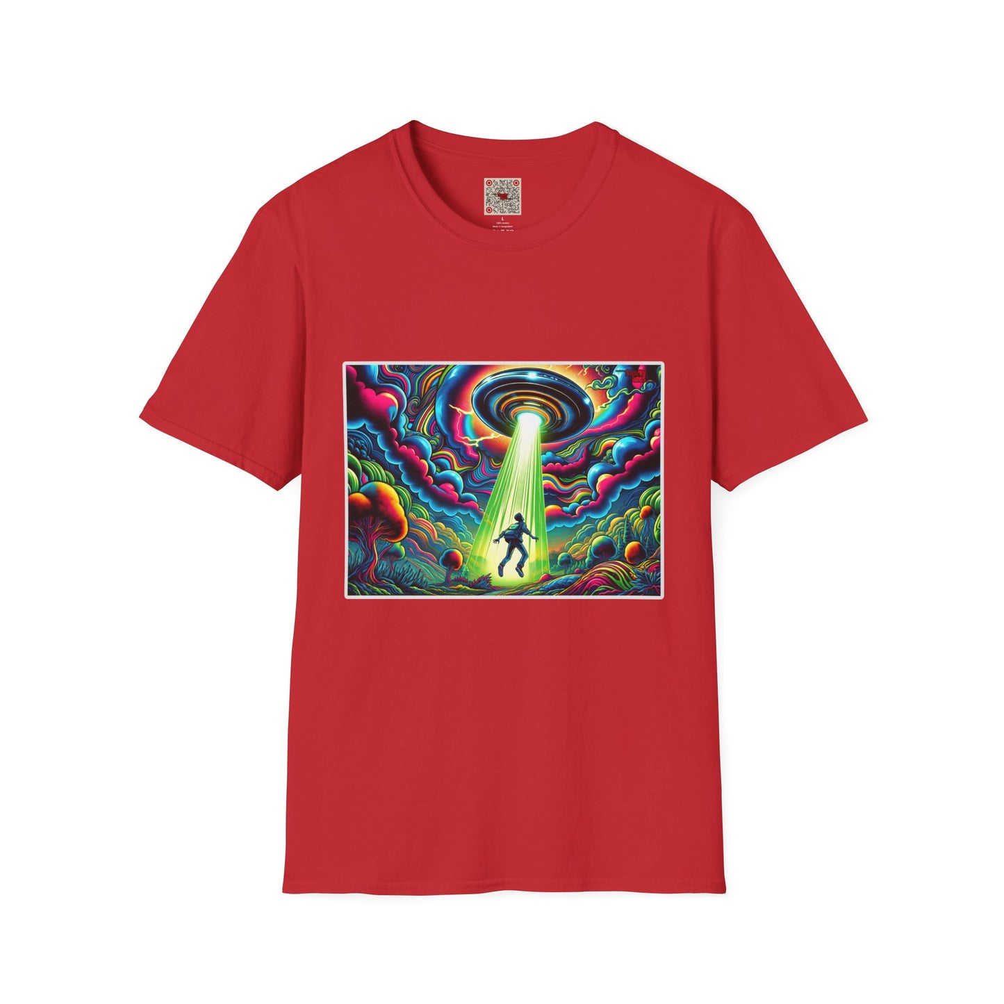 UFO Abduction T-Shirt — Psychedelic Alien Beam Graphic Tee