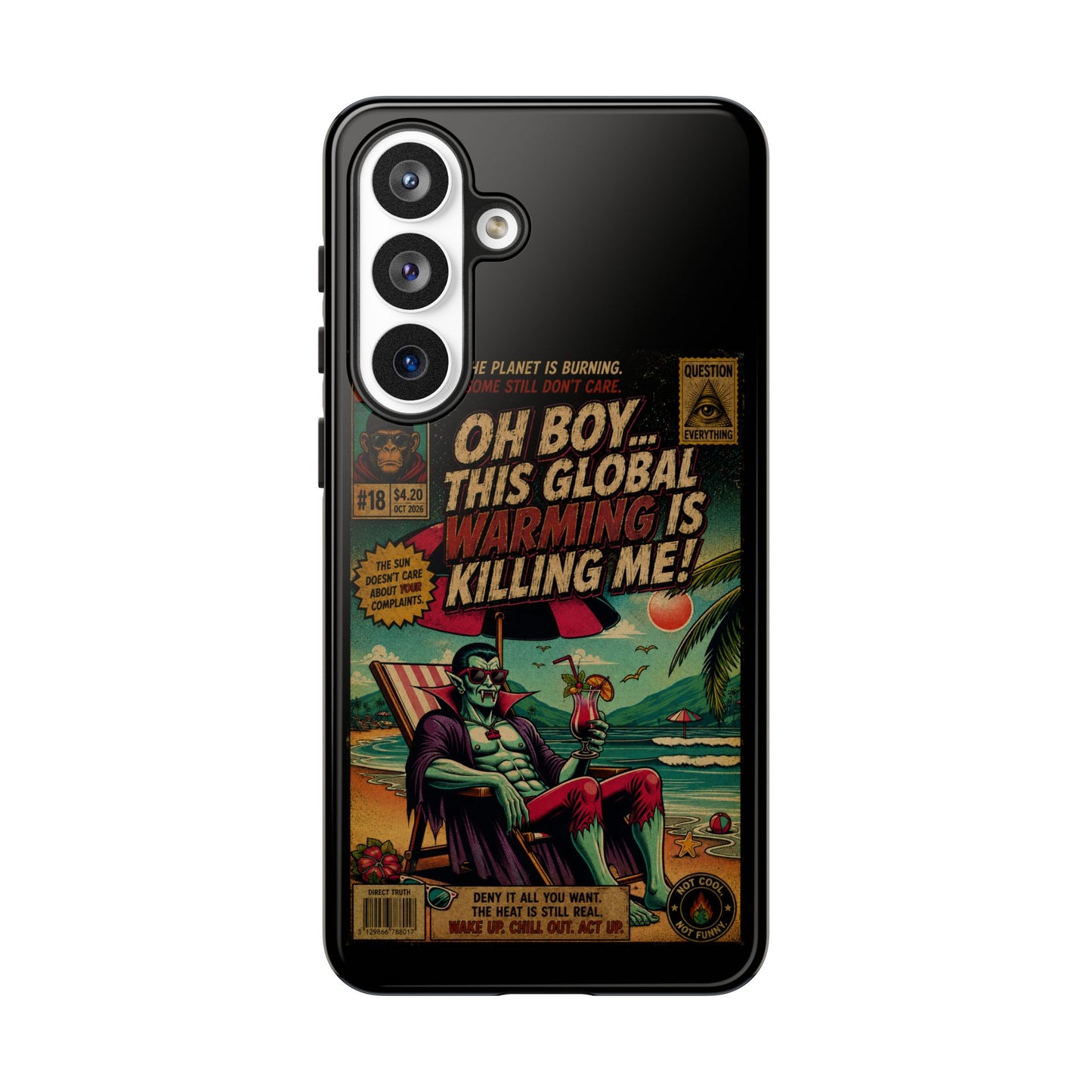 Phone Case — Retro Comic 'Oh Boy... This Global Warming Is Killing Me!'