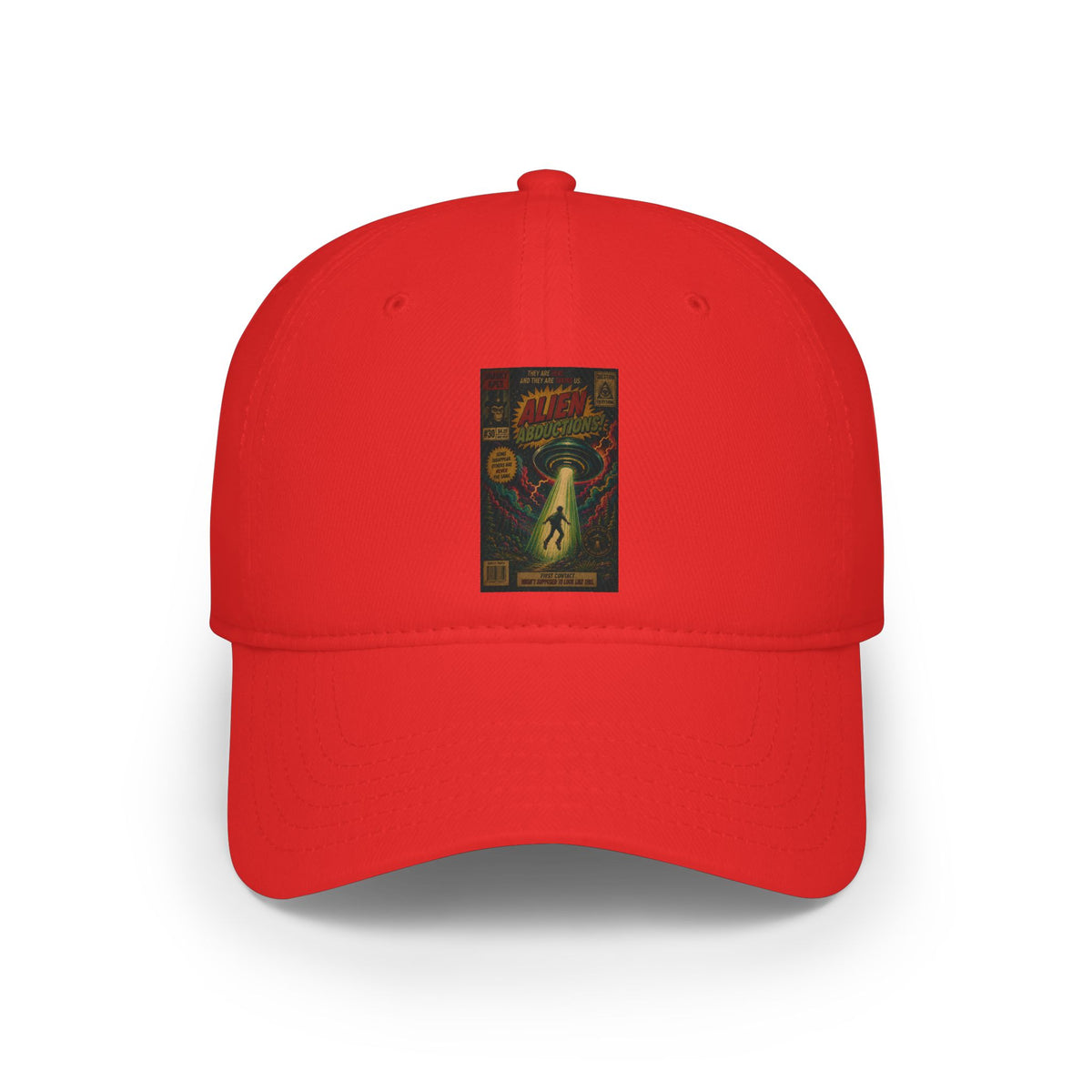 Retro Sci‑Fi Alien Abduction Cap — Vintage Poster Baseball Hat
