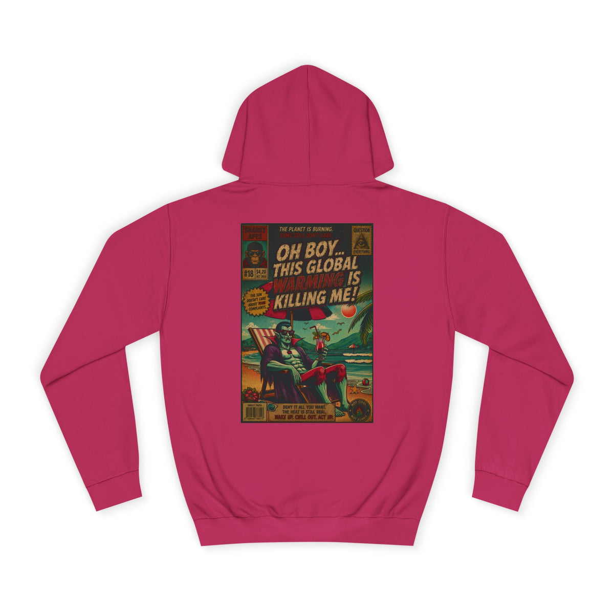 Retro Comic Hoodie – "Oh Boy, This Global Is Killing Me!" Graphic Pullover