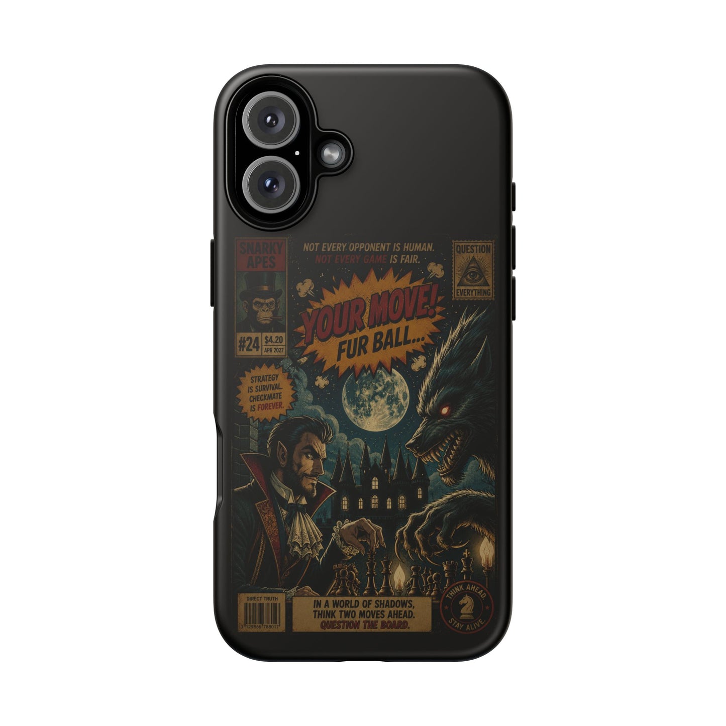 Retro Horror Comic iPhone Case — Werewolf Vintage Movie Poster Design