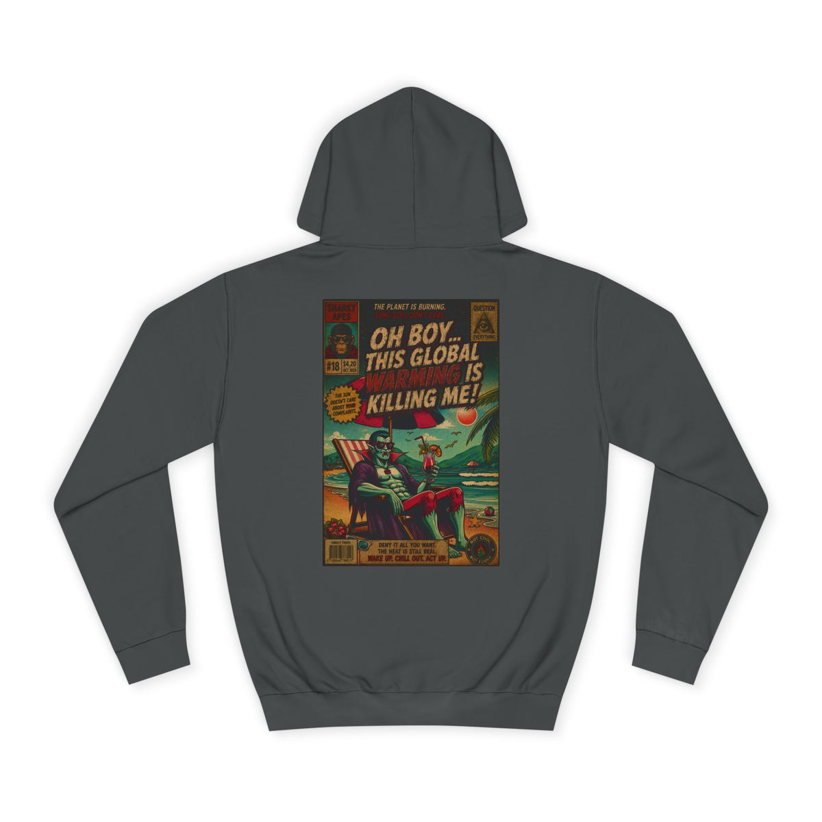 Retro Comic Hoodie – "Oh Boy, This Global Is Killing Me!" Graphic Pullover