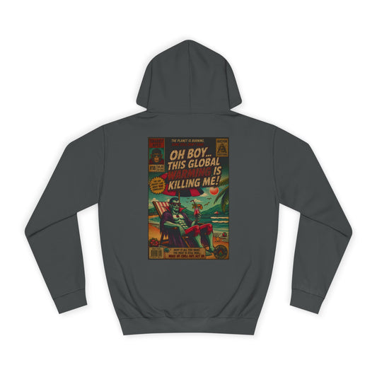 Retro Comic Hoodie – "Oh Boy, This Global Is Killing Me!" Graphic Pullover
