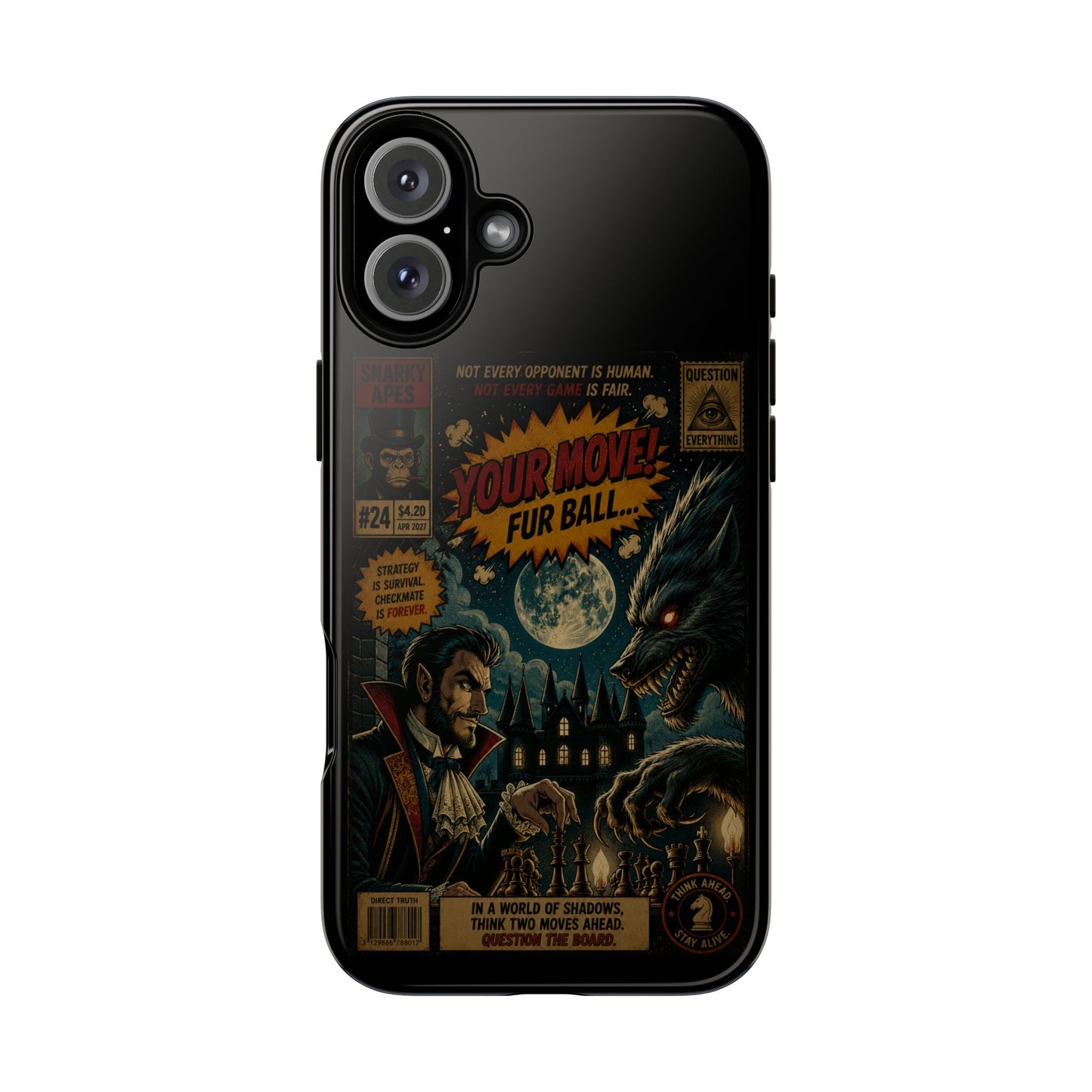 Retro Horror Comic iPhone Case — Werewolf Vintage Movie Poster Design