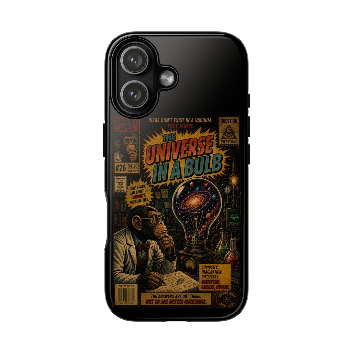 Phone Case — 'Universe in a Bulb' Retro Sci‑Fi Comic Design