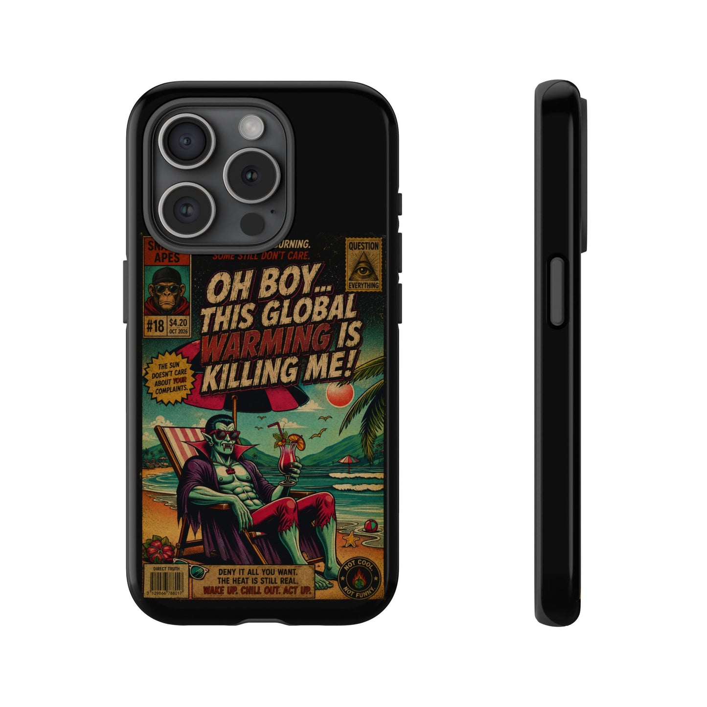 Phone Case — Retro Comic 'Oh Boy... This Global Warming Is Killing Me!'