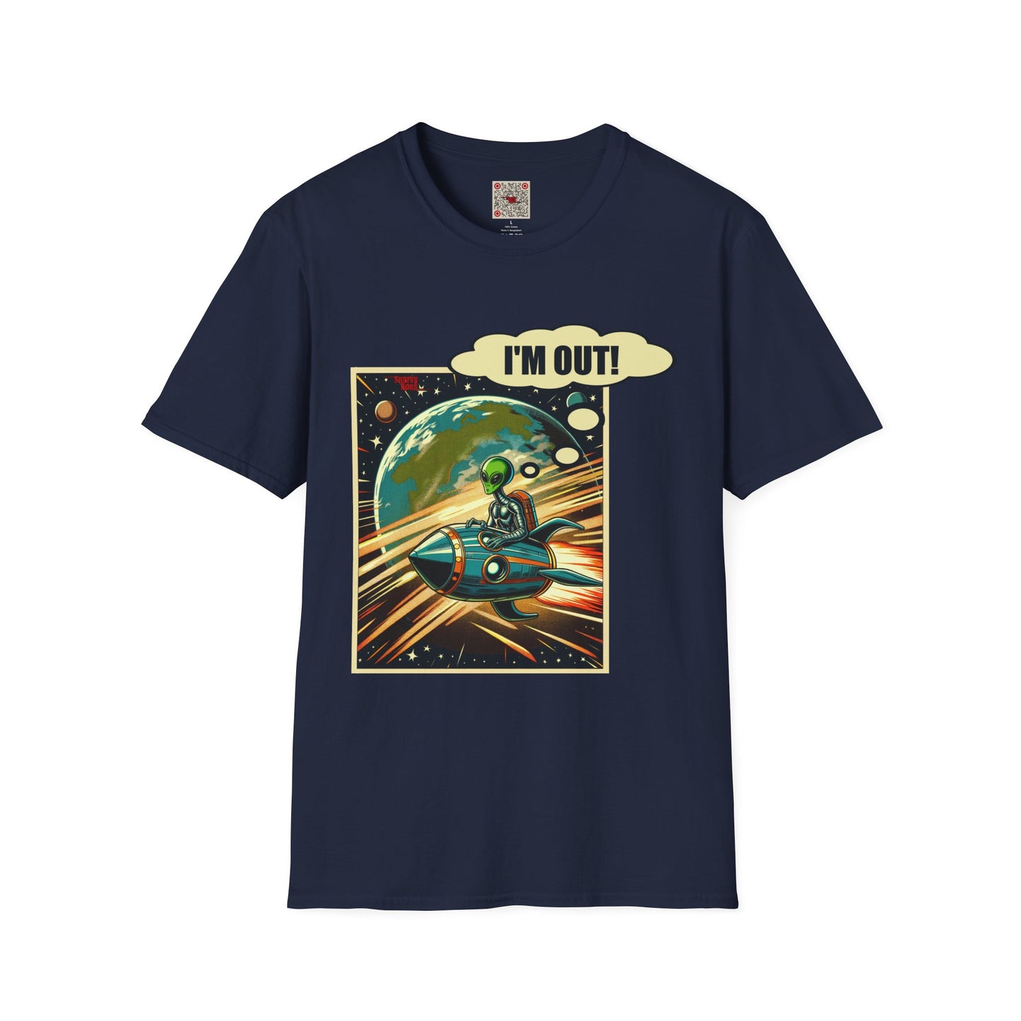I'm Out! Alien Spaceship Graphic T-Shirt — Retro Space Comic Tee