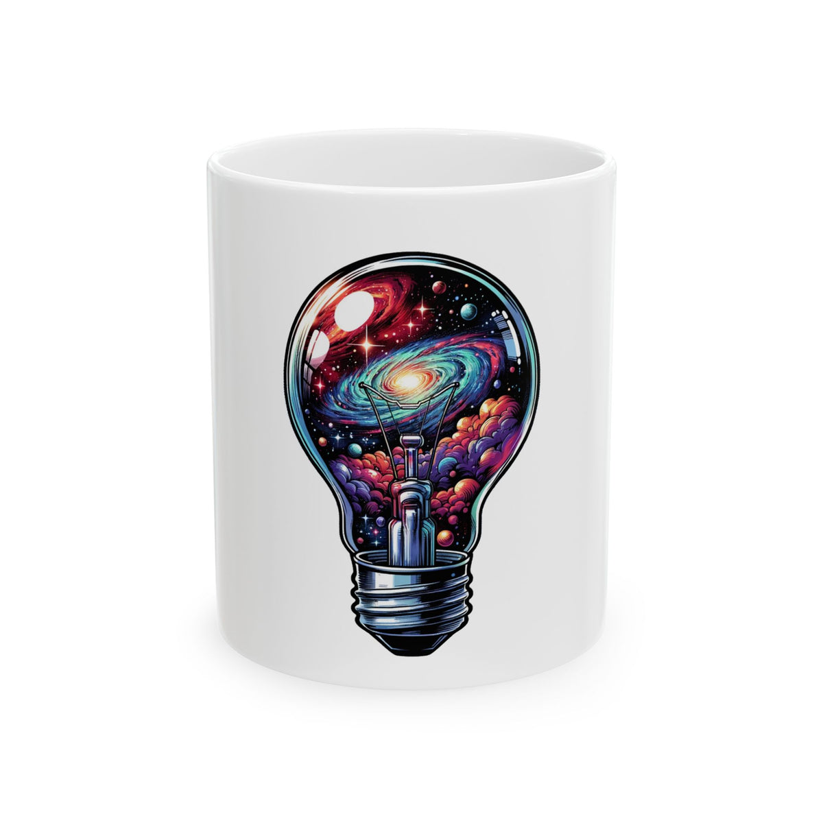 Galaxy Lightbulb Mug — Cosmic Space Art Coffee Cup (11oz & 15oz)