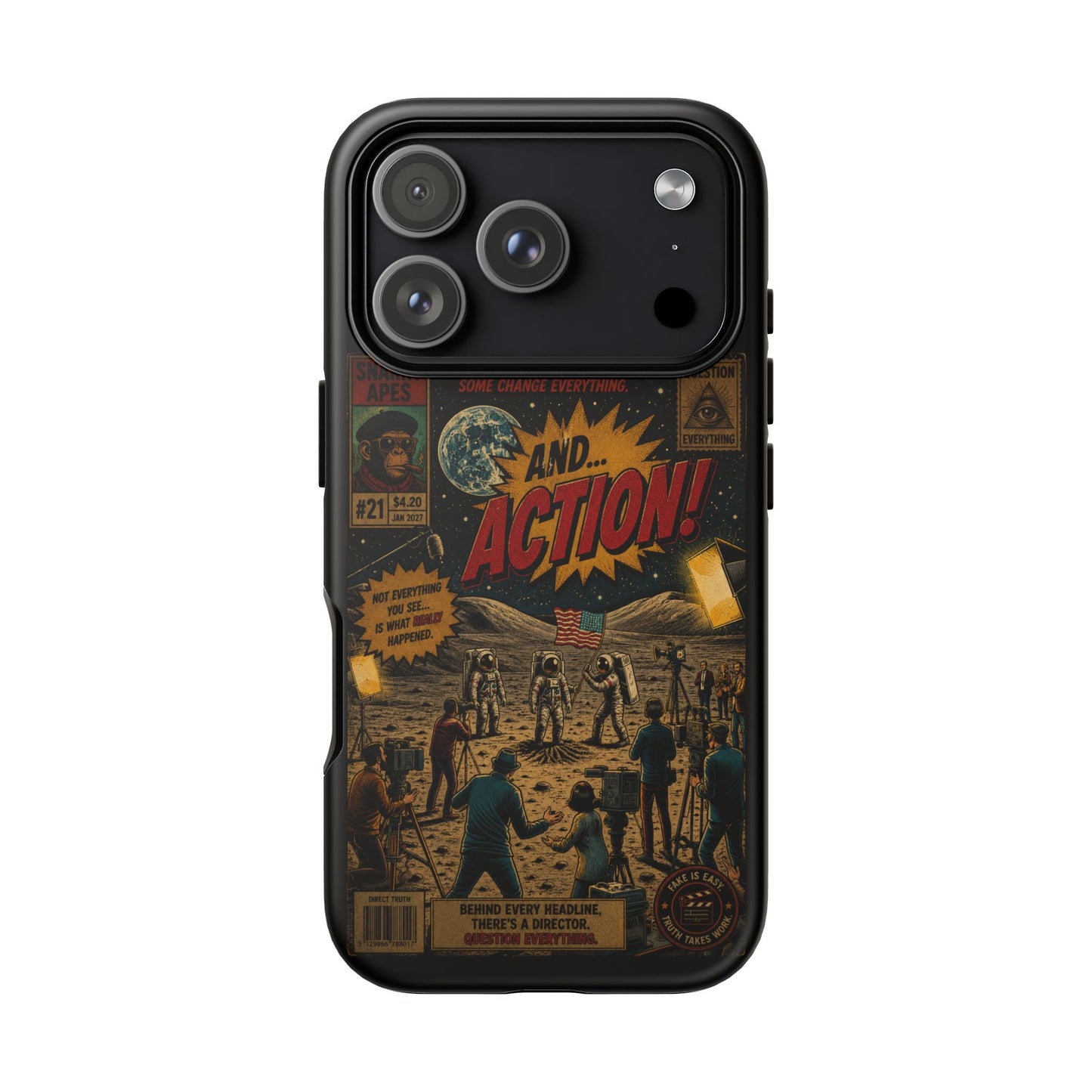 Retro Sci‑Fi 'And... Action!' Phone Case