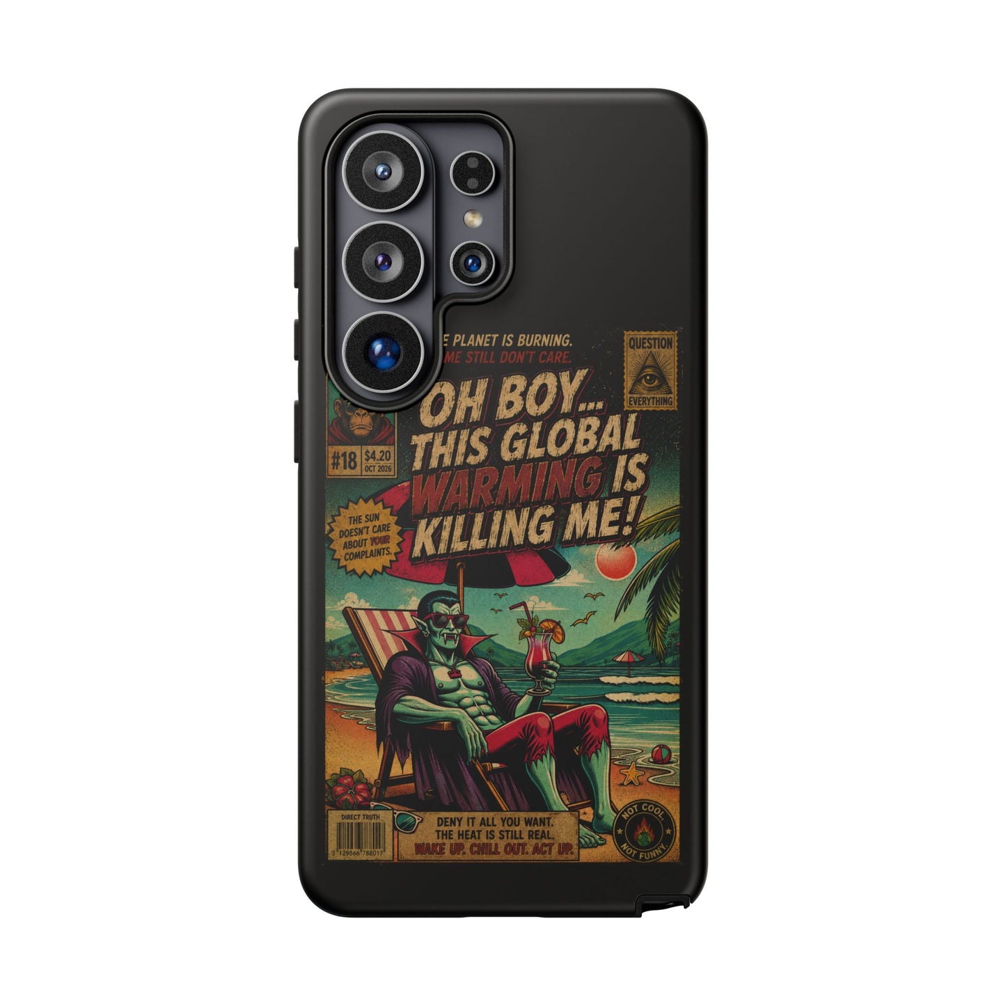 Phone Case — Retro Comic 'Oh Boy... This Global Warming Is Killing Me!'