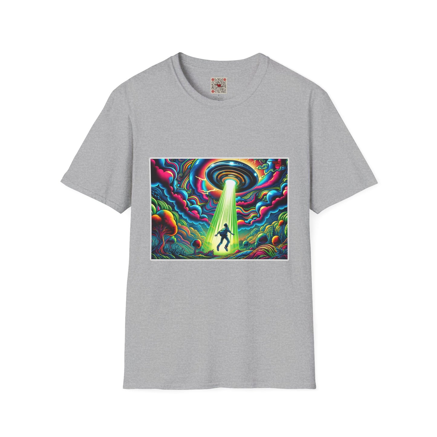 UFO Abduction T-Shirt — Psychedelic Alien Beam Graphic Tee
