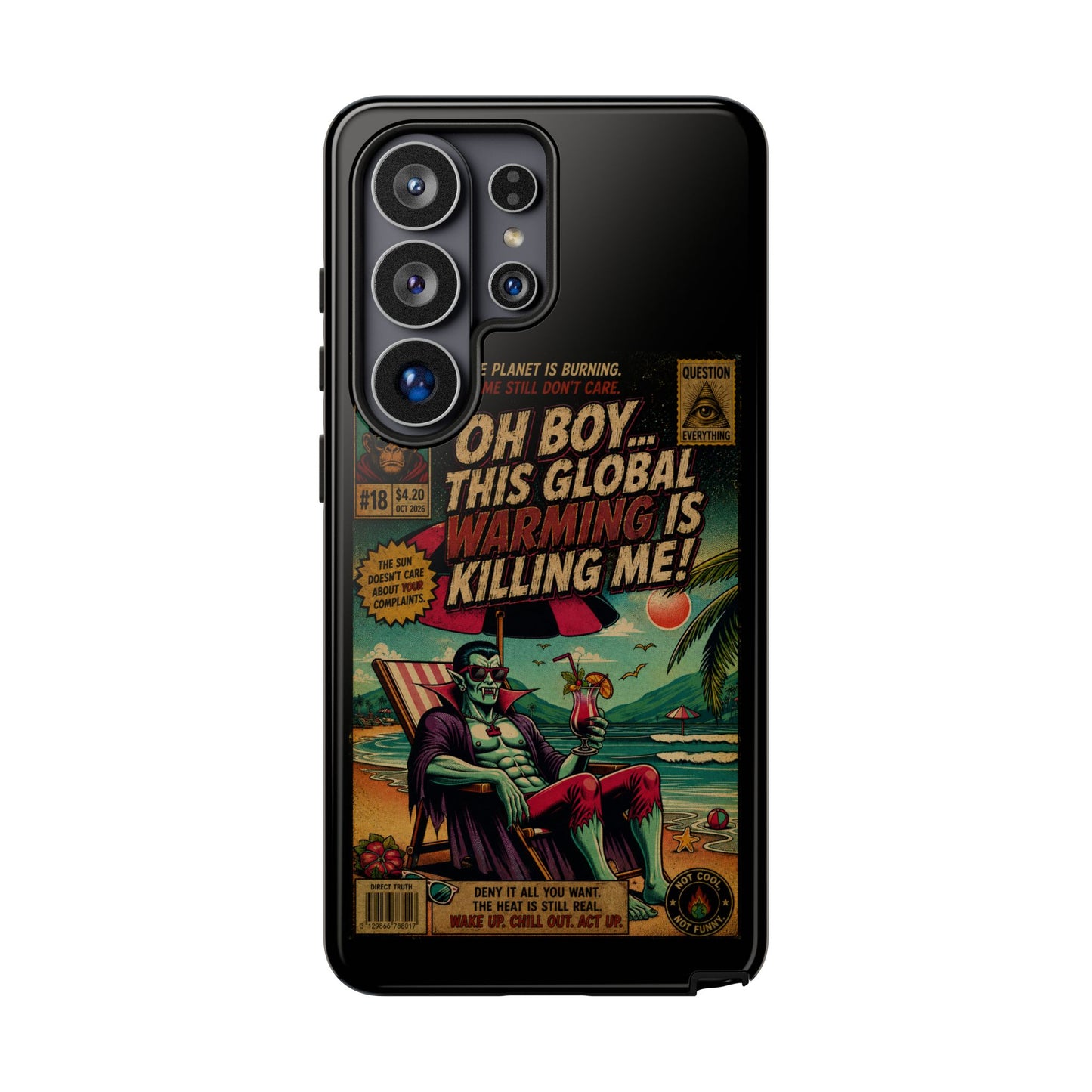 Phone Case — Retro Comic 'Oh Boy... This Global Warming Is Killing Me!'