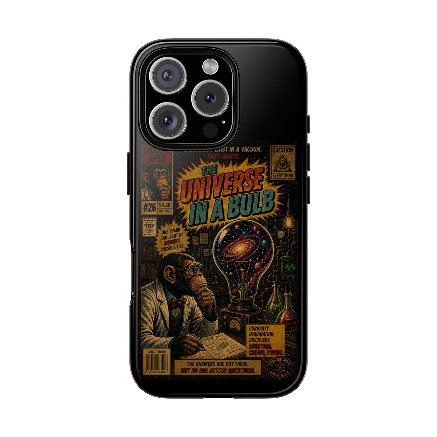 Phone Case — 'Universe in a Bulb' Retro Sci‑Fi Comic Design