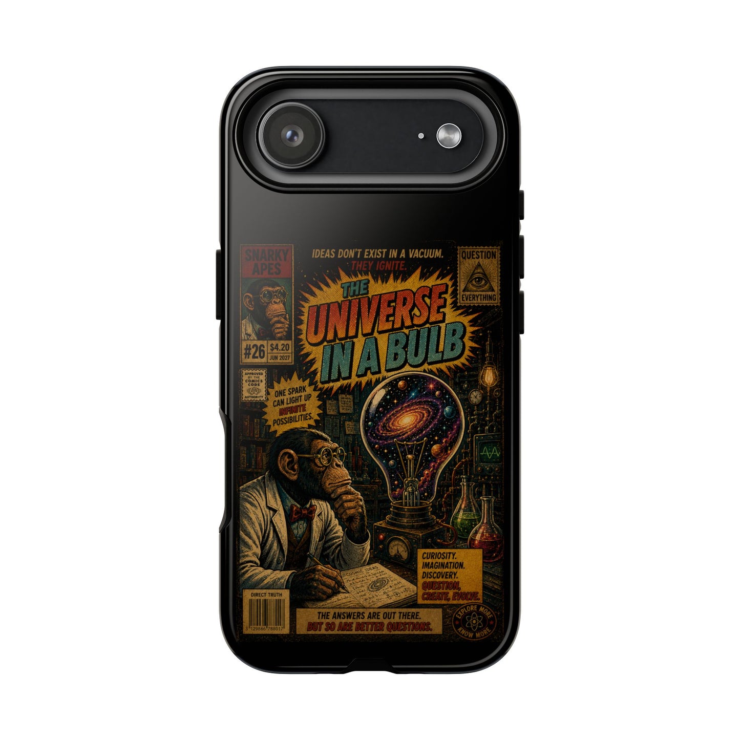 Phone Case — 'Universe in a Bulb' Retro Sci‑Fi Comic Design