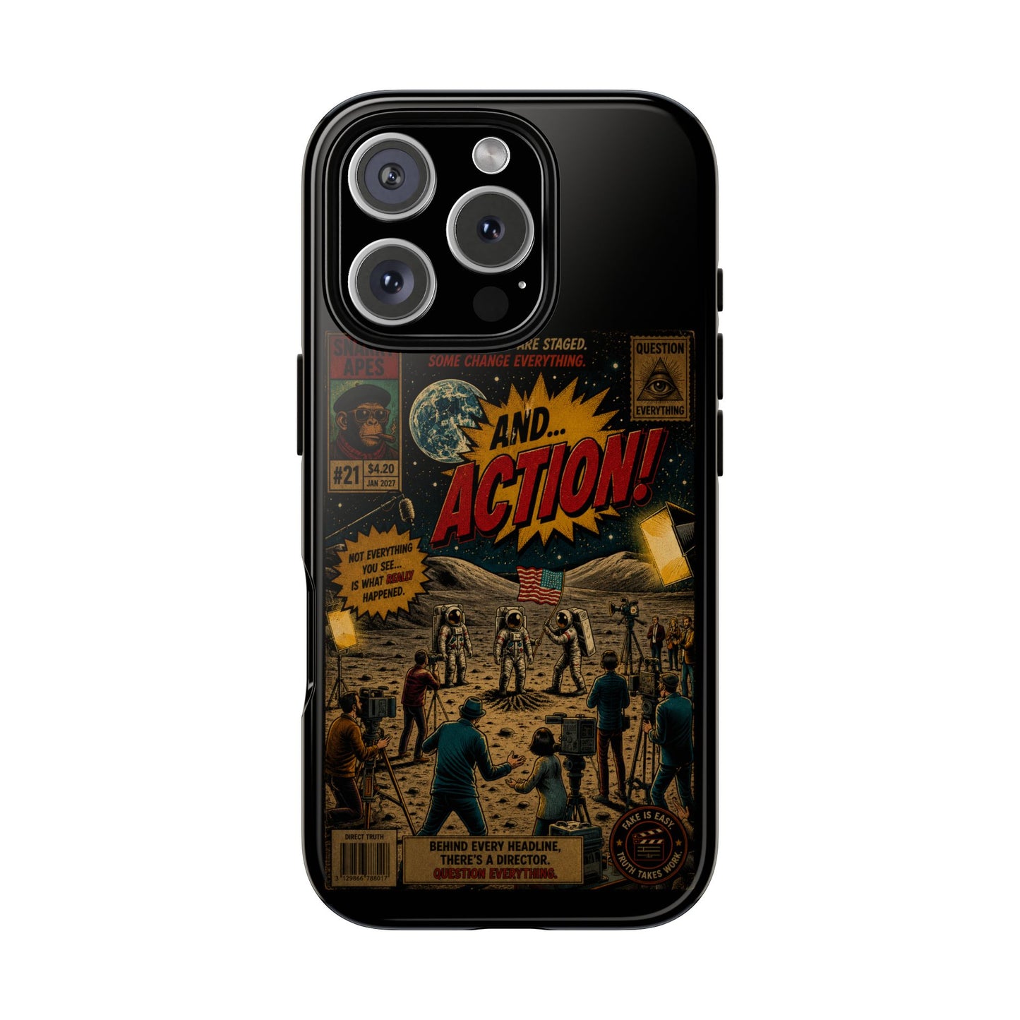 Retro Sci‑Fi 'And... Action!' Phone Case