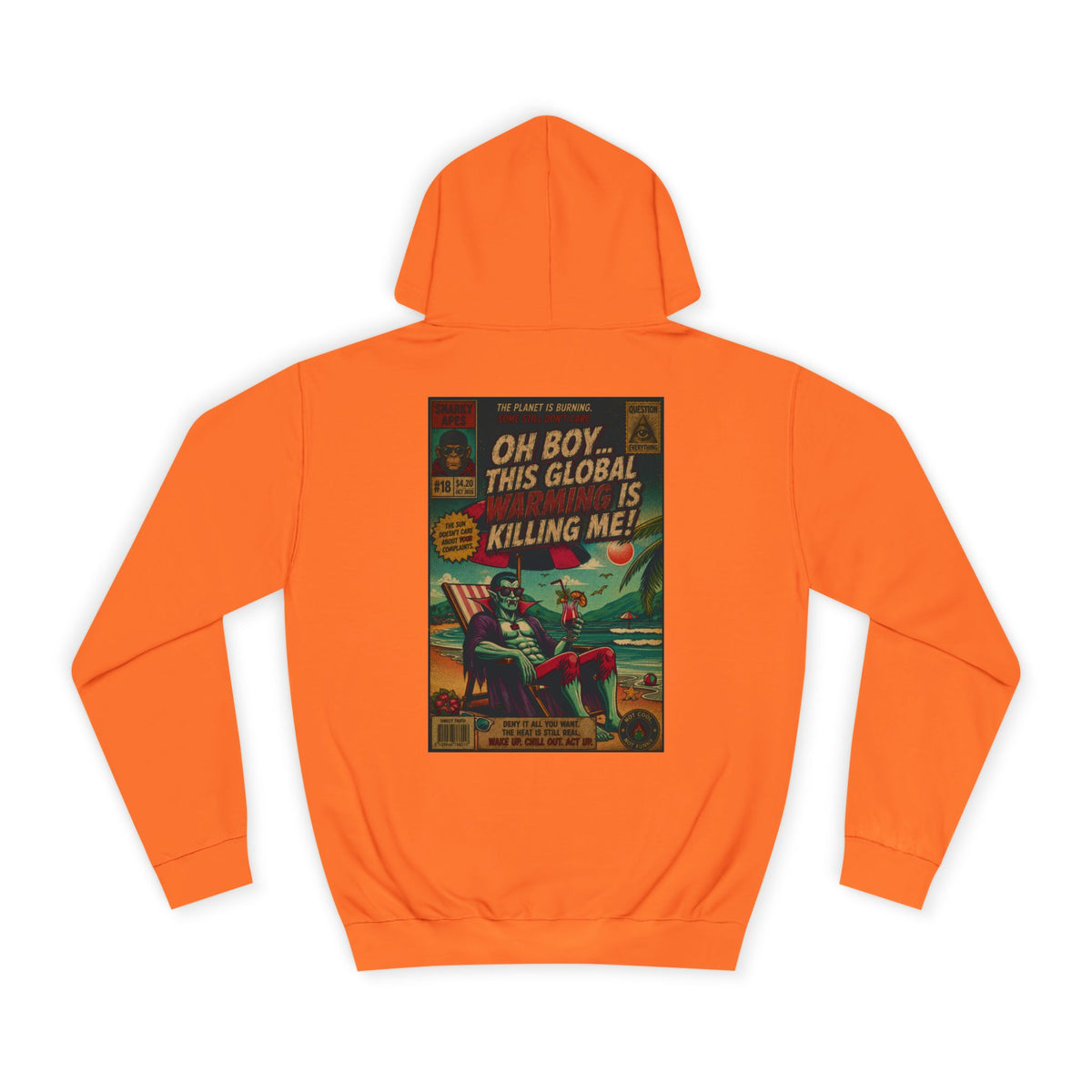 Retro Comic Hoodie – "Oh Boy, This Global Is Killing Me!" Graphic Pullover
